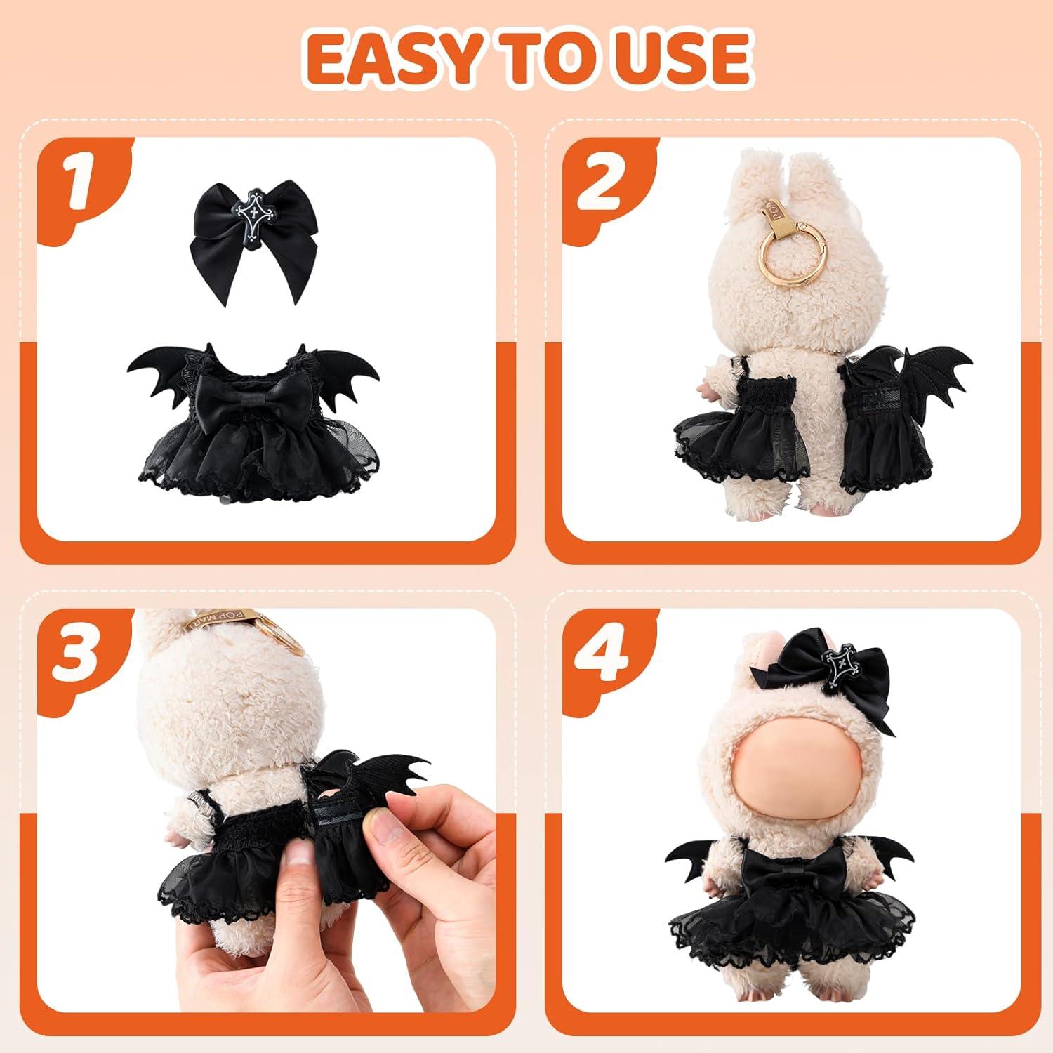 Conjunto de Ropa para Muñecas Labbuu 17cm - Vestido Murciélago