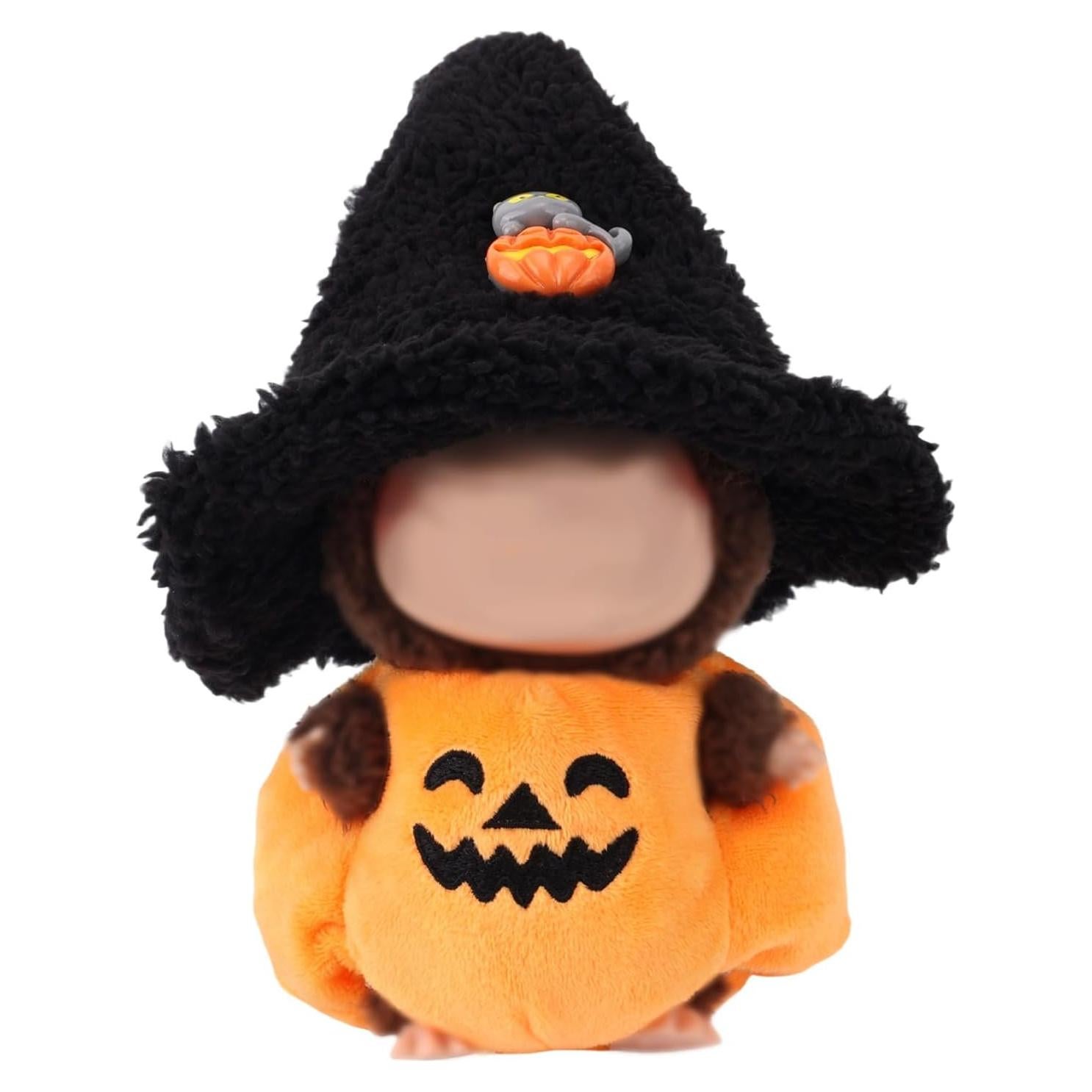 Disfraz de Halloween para muñeca 17cm - Calabaza y Sombrero