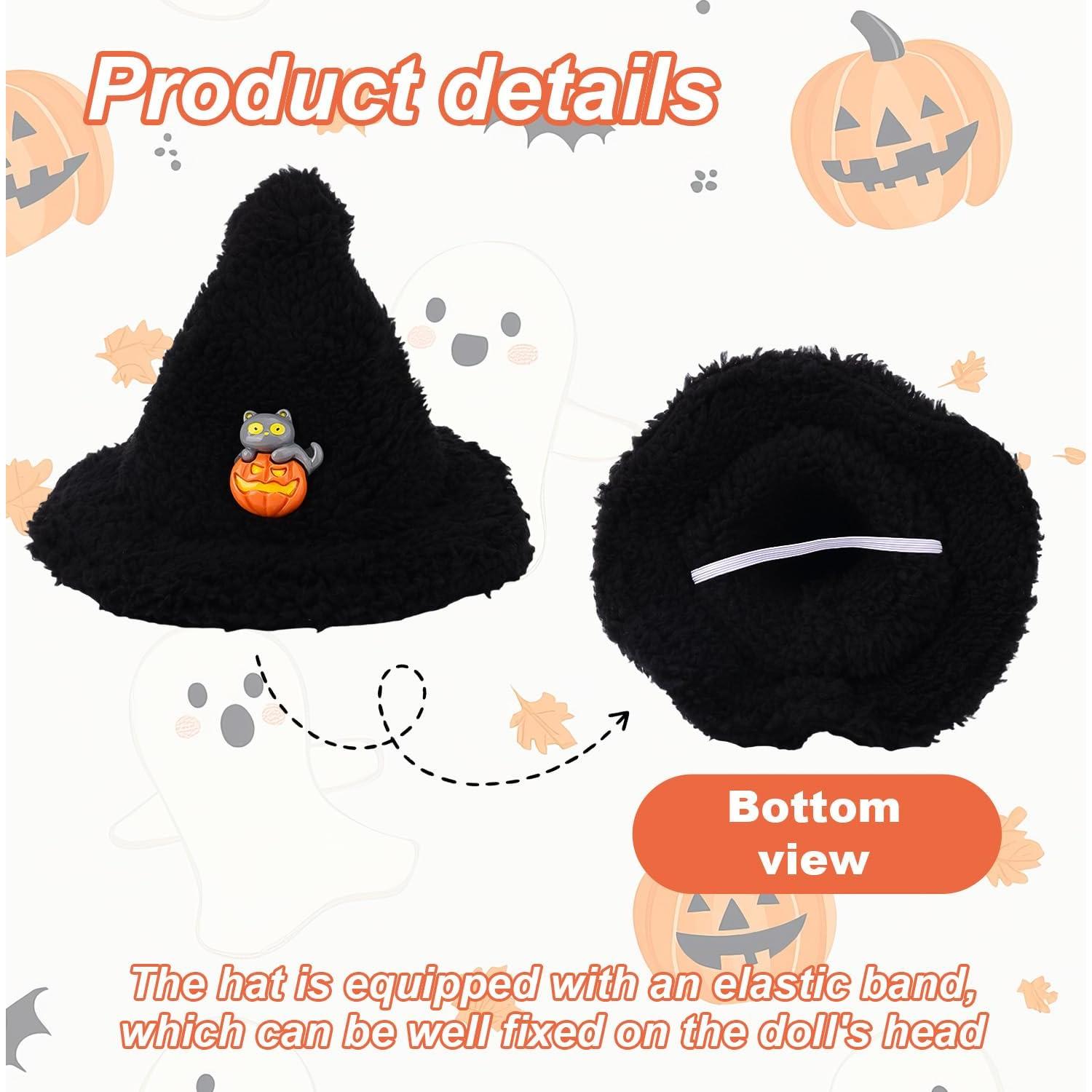 Disfraz de Halloween para muñeca 17cm - Calabaza y Sombrero