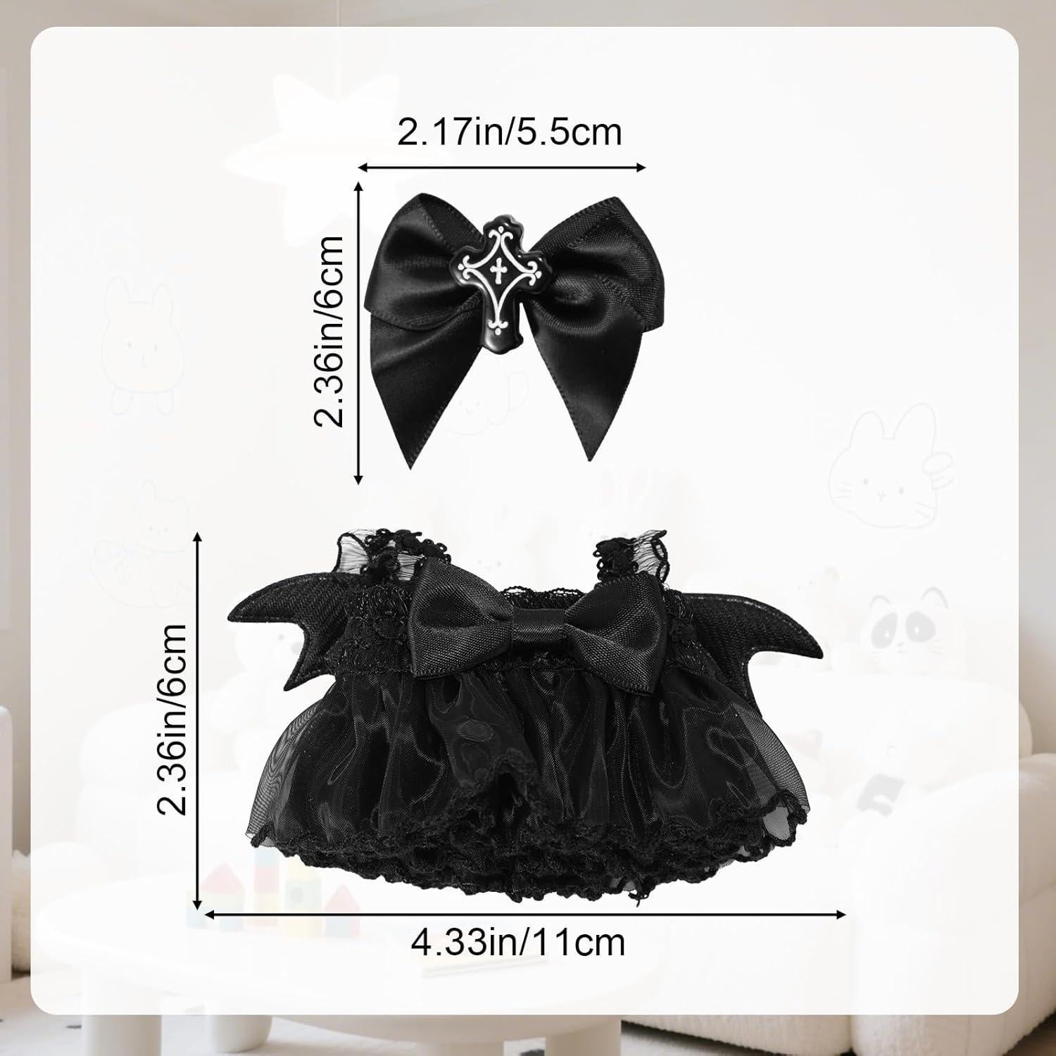 Conjunto de Ropa para Muñecas Lyreh 17cm Vestido Gótico Negro