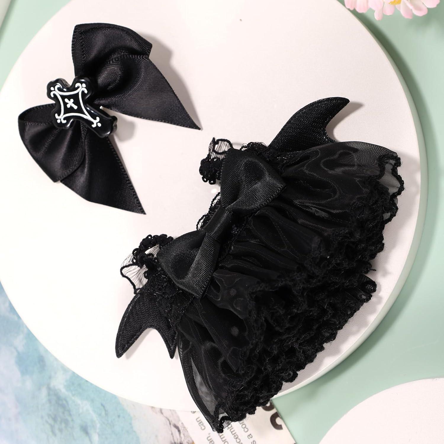 Conjunto de Ropa para Muñecas Lyreh 17cm Vestido Gótico Negro