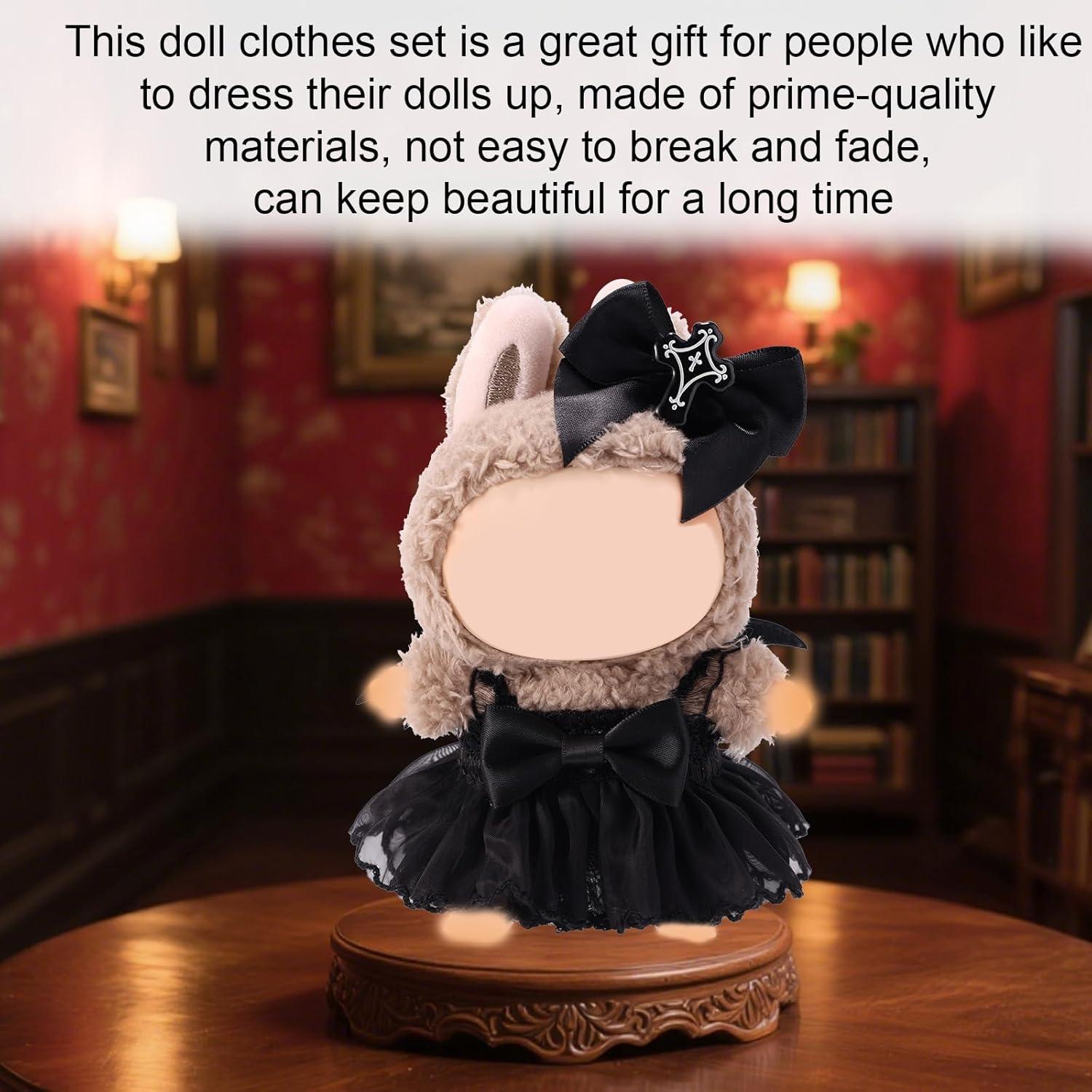 Conjunto de Ropa para Muñecas Lyreh 17cm Vestido Gótico Negro