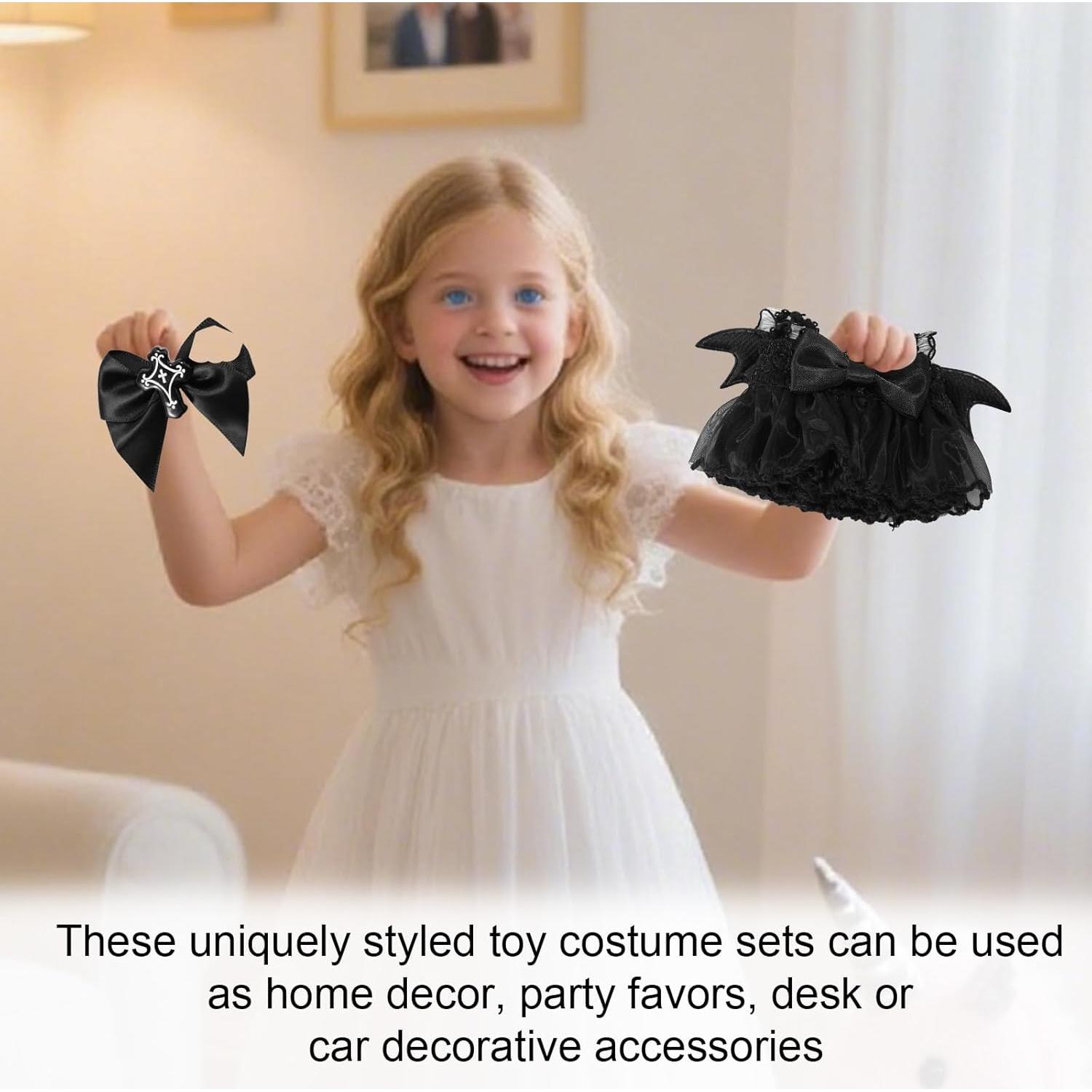 Conjunto de Ropa para Muñecas Lyreh 17cm Vestido Gótico Negro