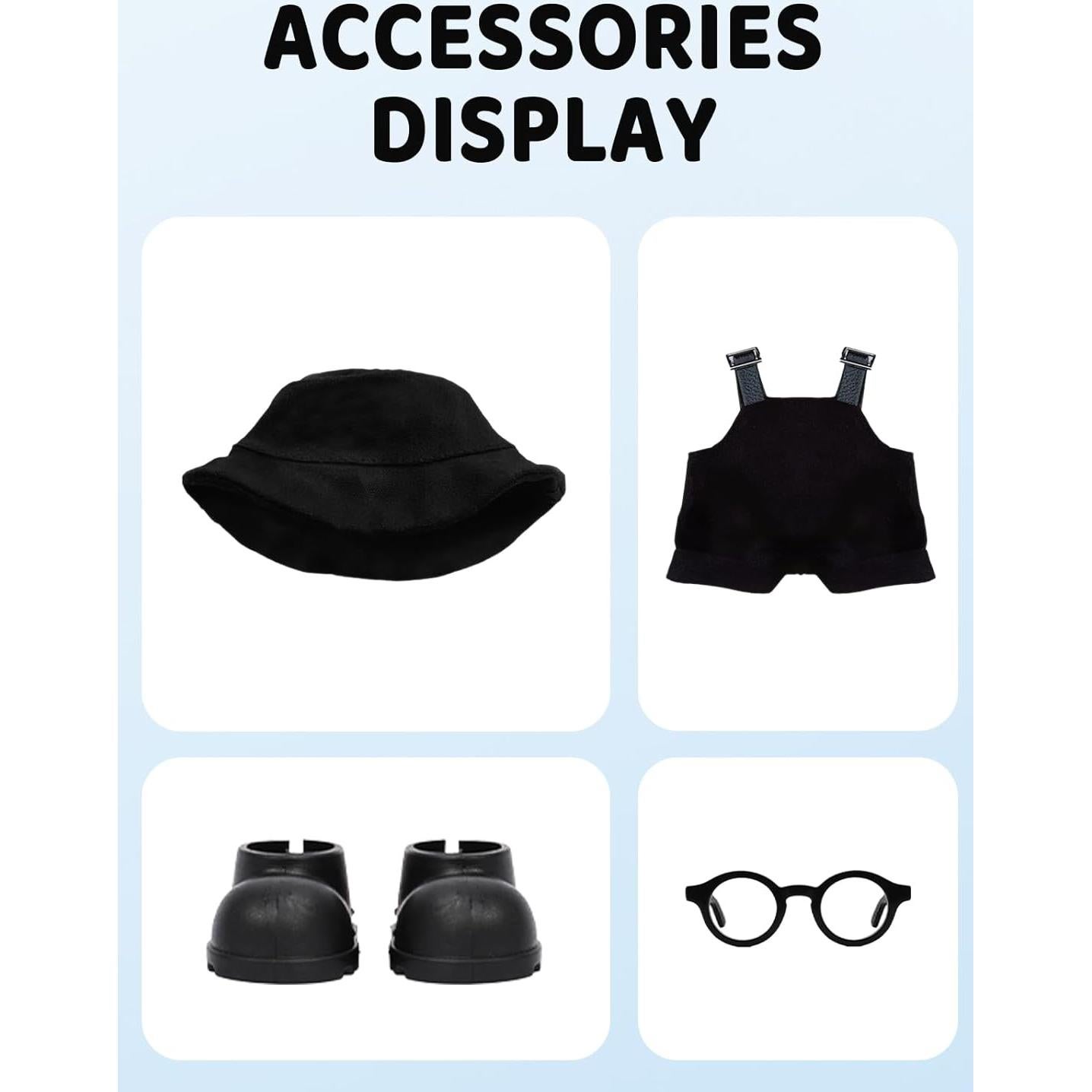 Conjunto de Ropa para Muñecas 17cm VVQUI - 2 Sombreros, 2 Overoles, 2 Zapatos