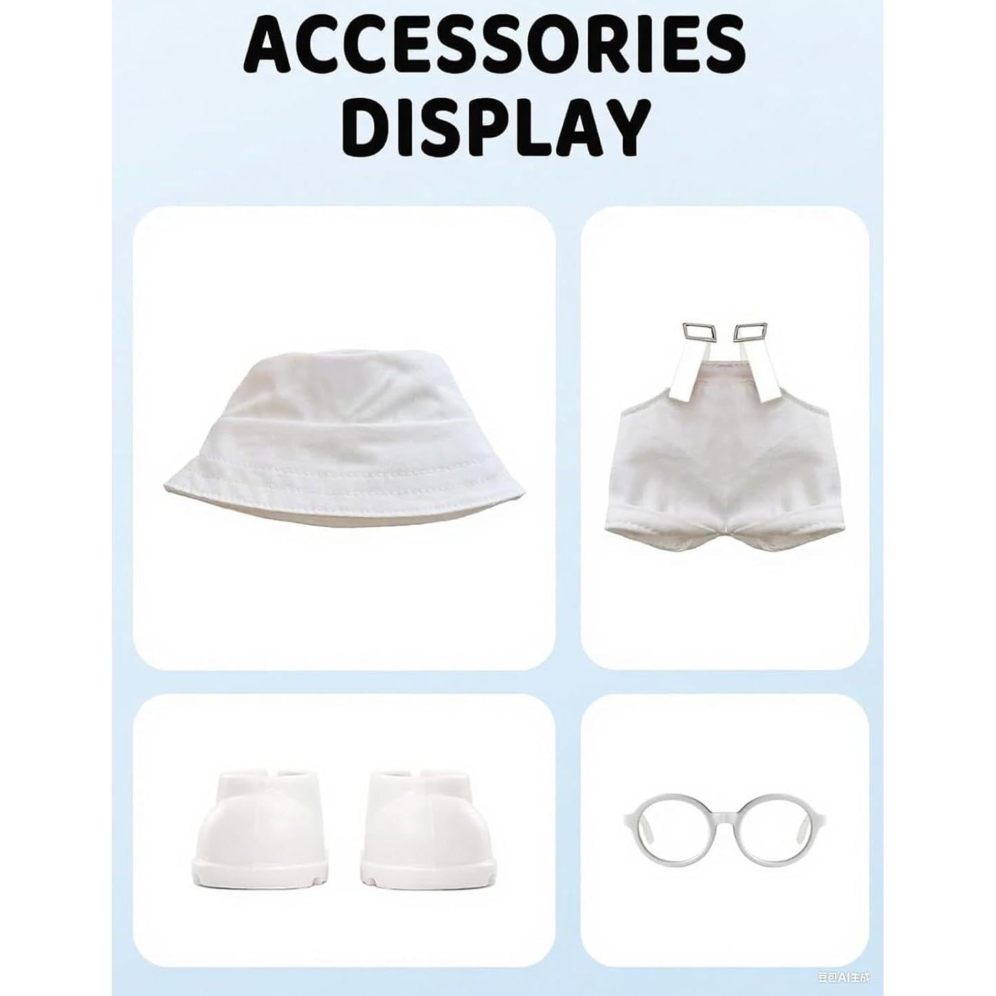 Conjunto de Ropa para Muñecas 17cm VVQUI - 2 Sombreros, 2 Overoles, 2 Zapatos