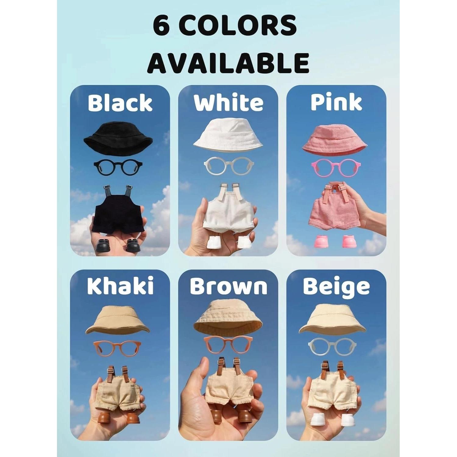 Conjunto de Ropa para Muñecas 17cm VVQUI - 2 Sombreros, 2 Overoles, 2 Zapatos