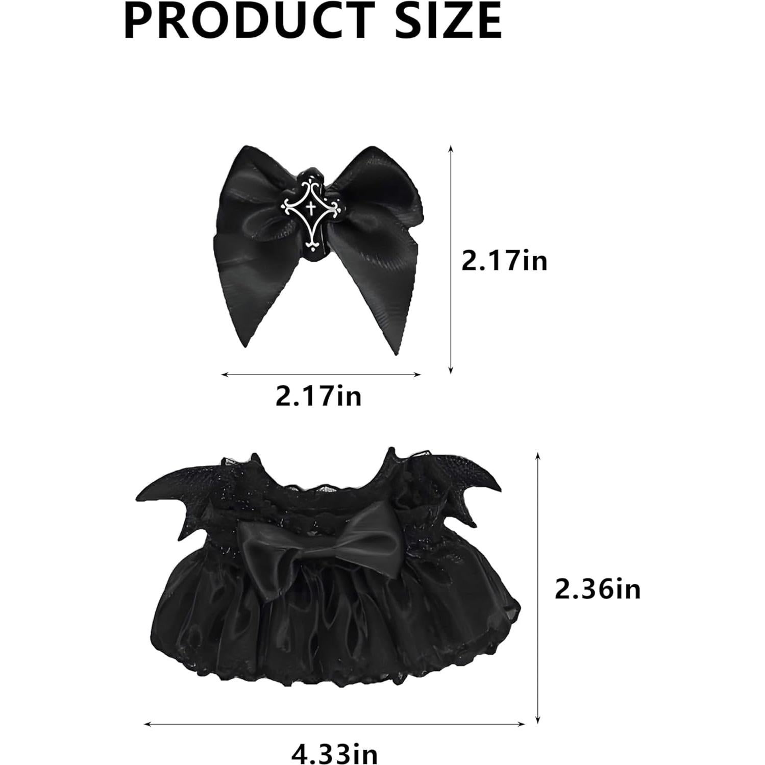 Vestido de capas ciruela/negro para muñeca 17cm con diadema