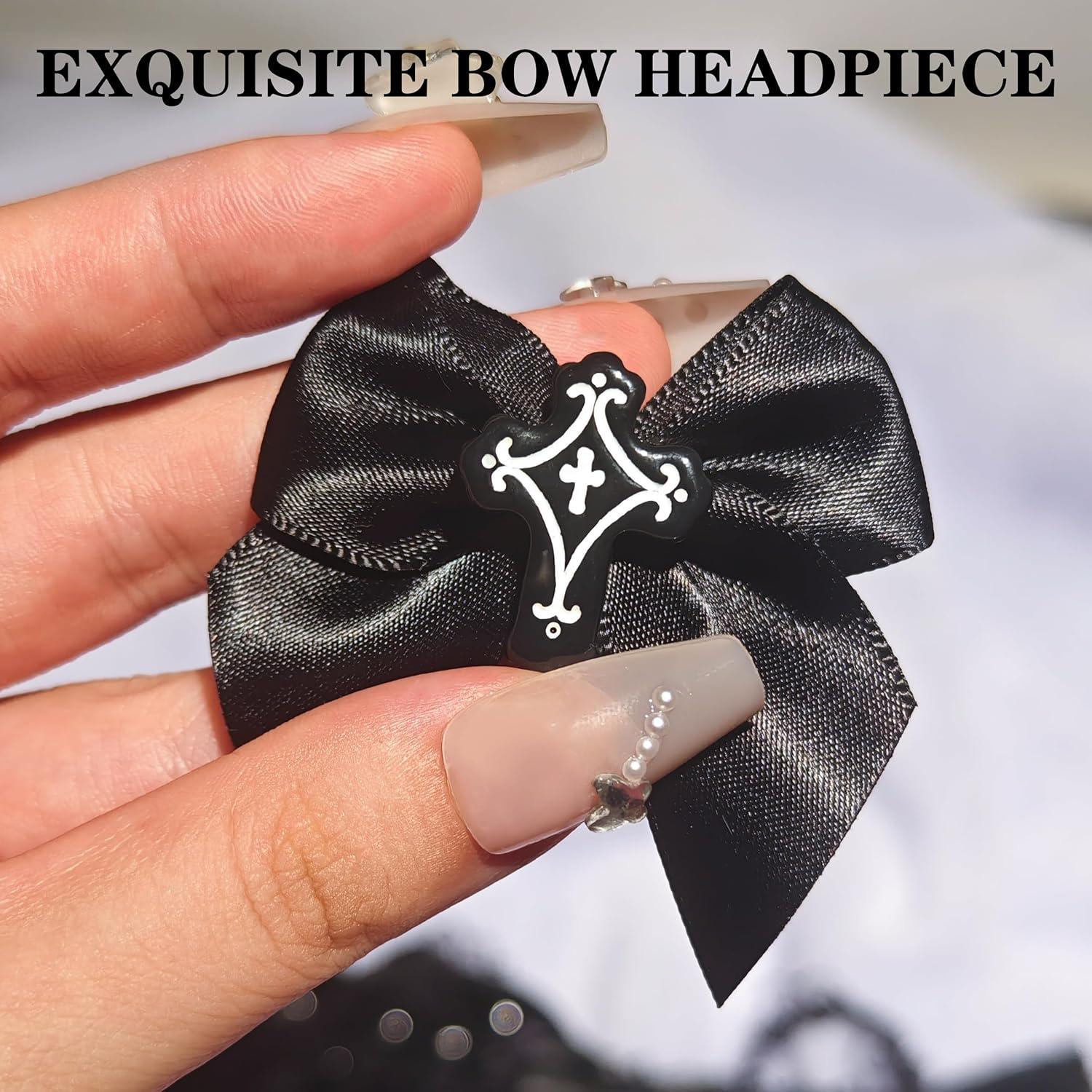 Vestido de capas ciruela/negro para muñeca 17cm con diadema