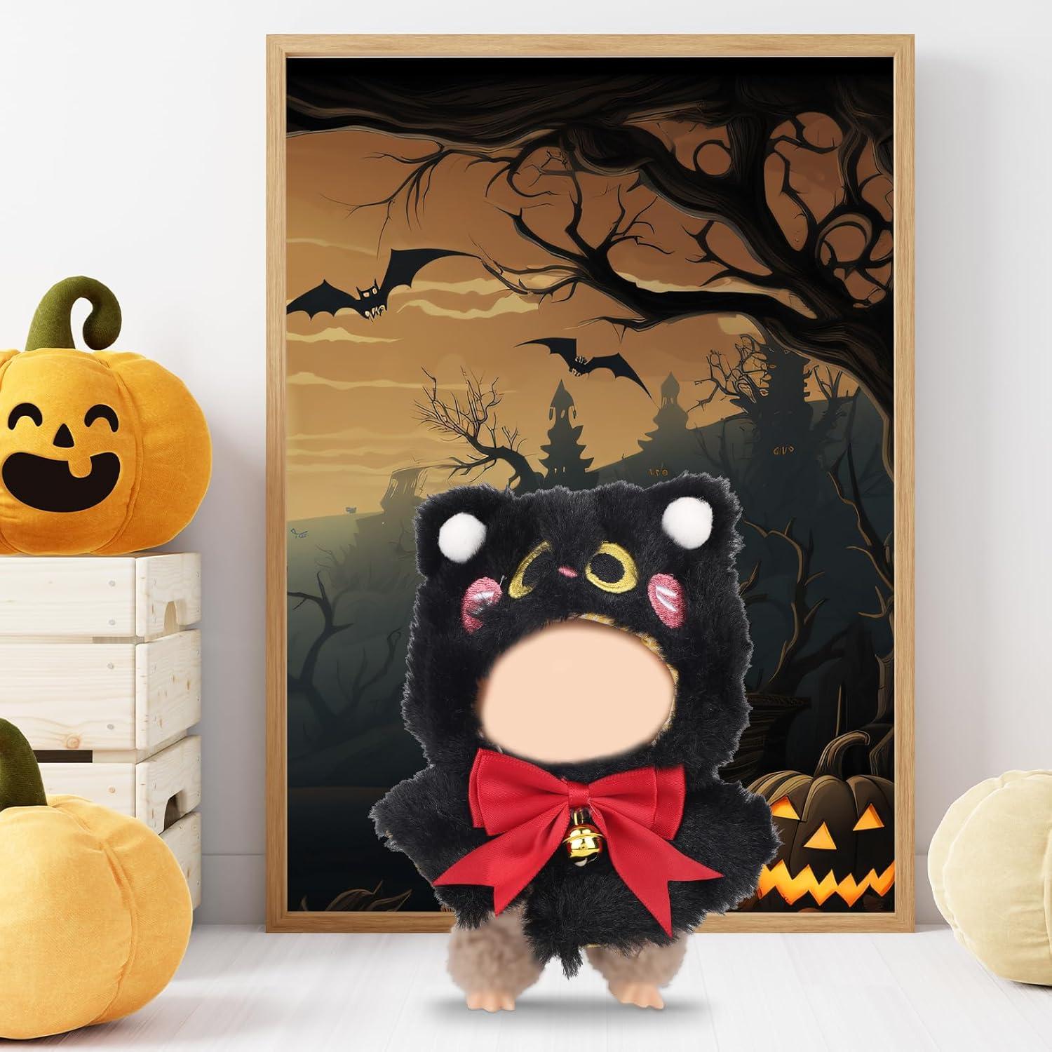 Ropa de Capa para Muñeca Lasuroa 15x13cm Peluche Negro