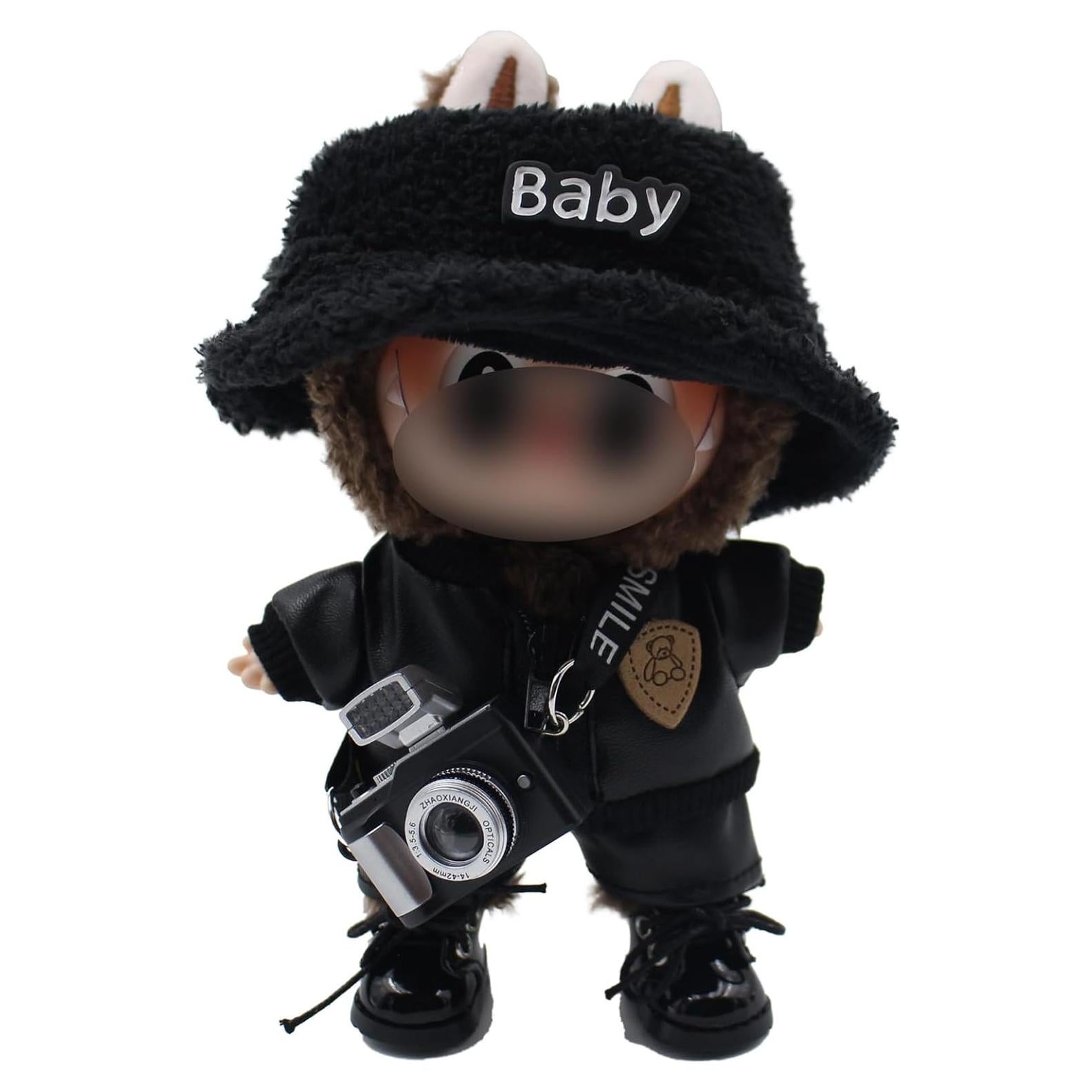 Conjunto de Ropa para Muñeca Labubu 17cm - Sombrero, Chaqueta, Pantalones, Zapatos