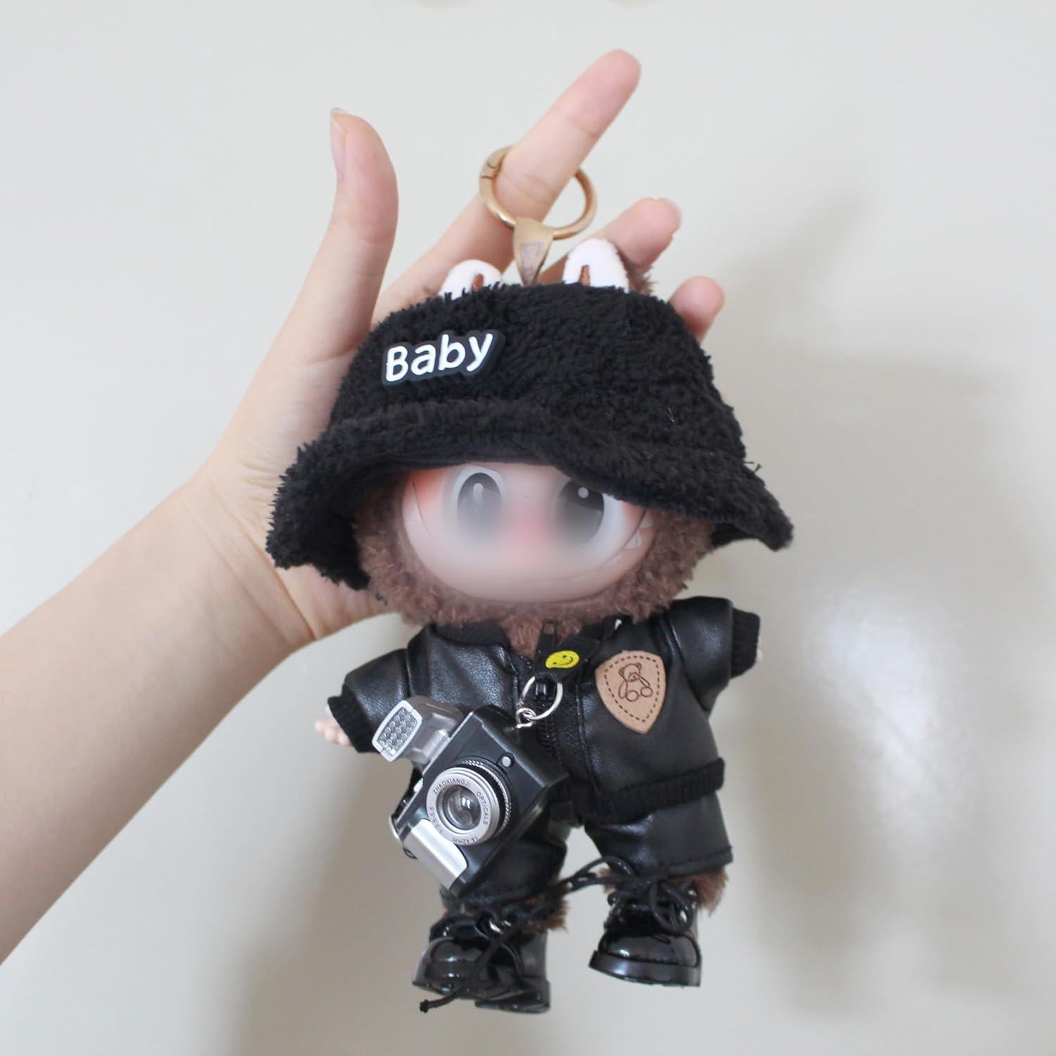 Conjunto de Ropa para Muñeca Labubu 17cm - Sombrero, Chaqueta, Pantalones, Zapatos