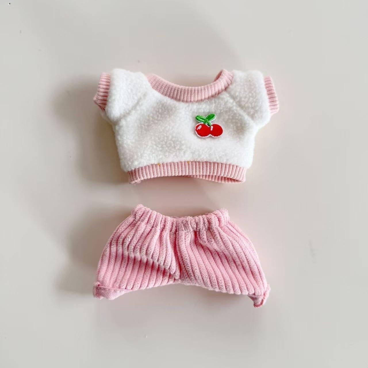 Conjunto de Ropa para Muñeca Labubu Rosa 4 Piezas 15-17 cm