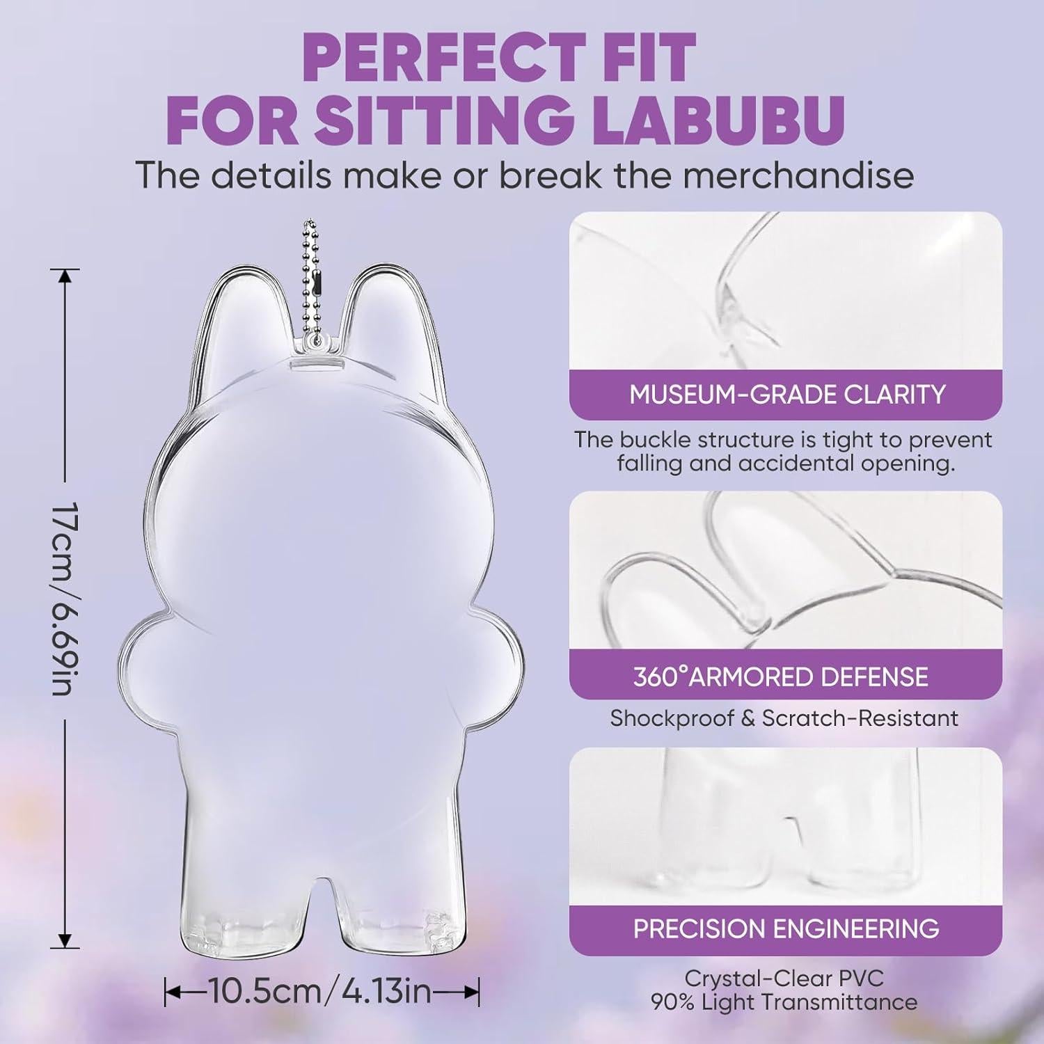 Caja de Exhibición Protectora Tsinlan.ayn para Labubu de Pie