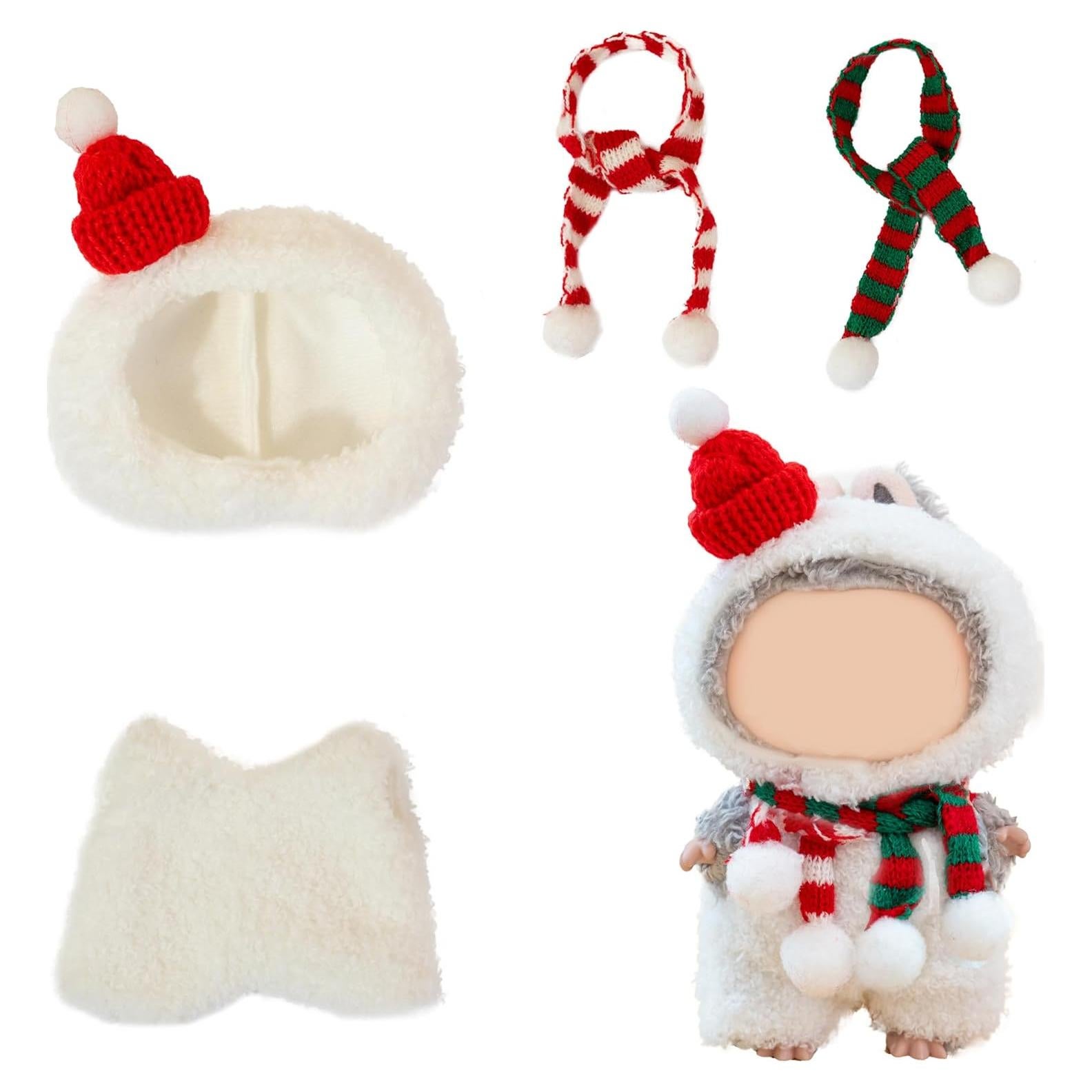 Conjunto de Ropa de Muñeca Labubu - 4 Piezas Navidad 17 cm