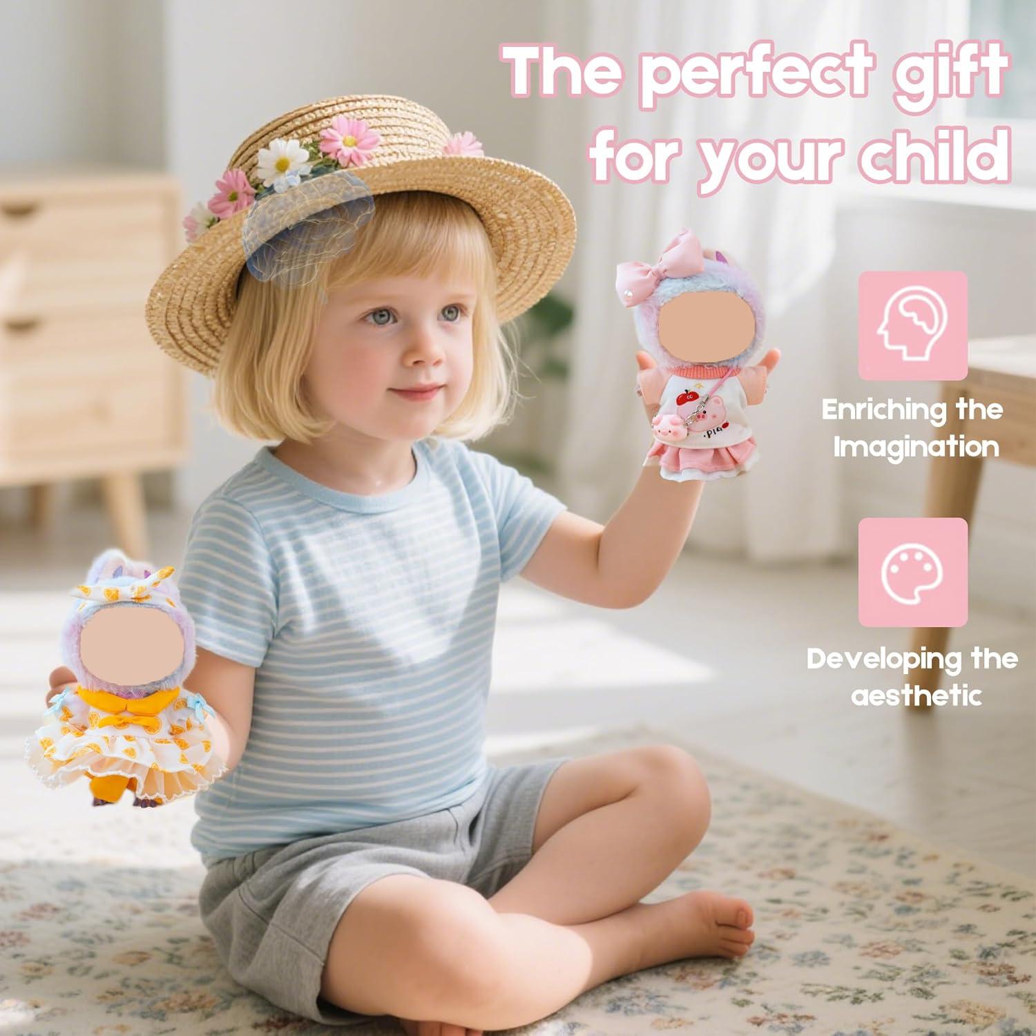 Conjunto de Ropa de Muñeca Labubu - 4 Piezas Navidad 17 cm