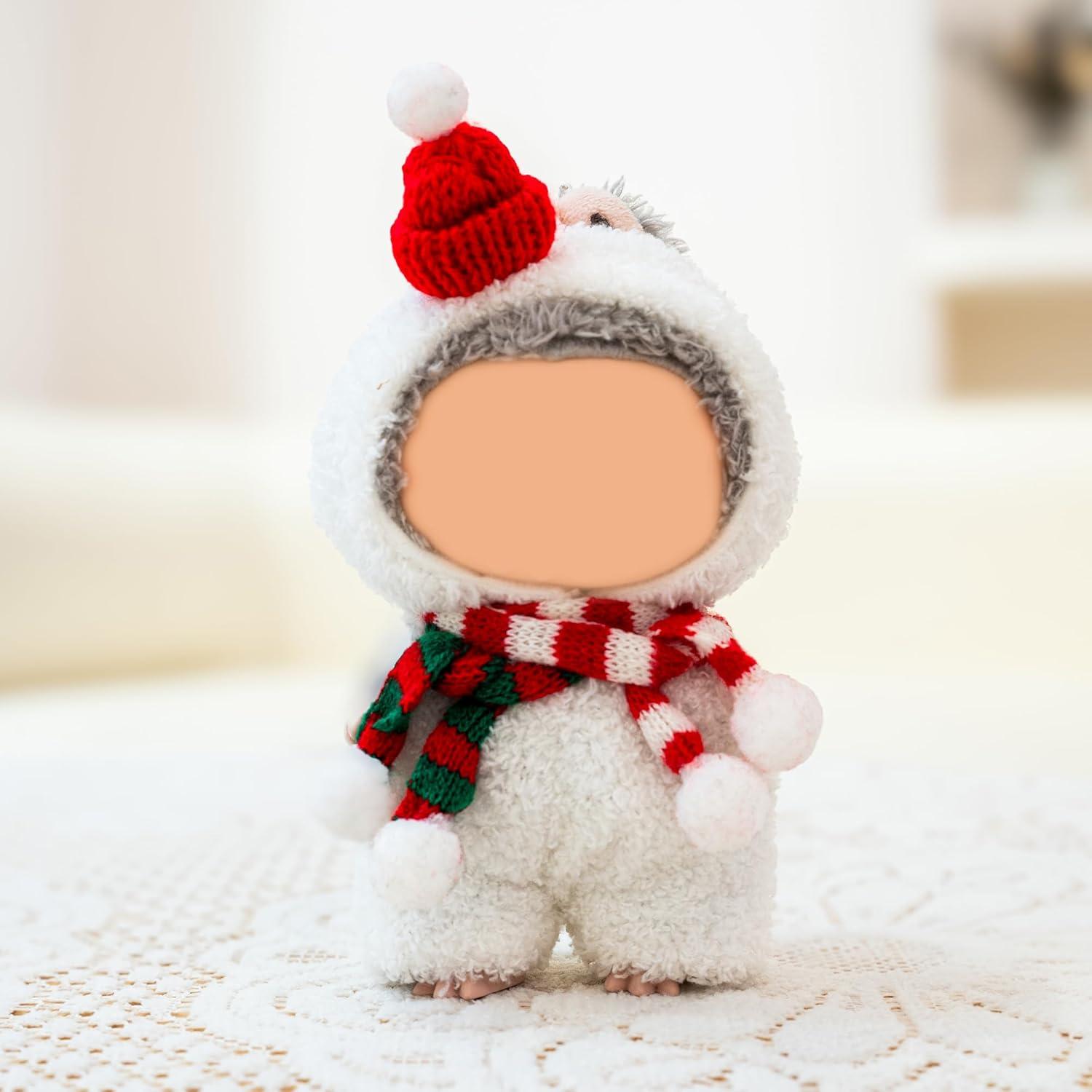 Conjunto de Ropa de Muñeca Labubu - 4 Piezas Navidad 17 cm