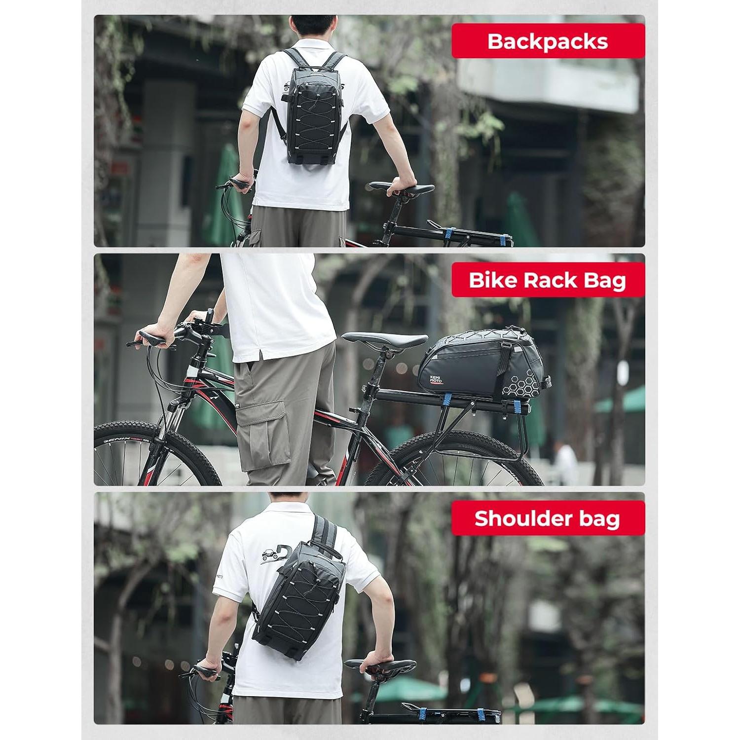 Bolsa de Maletero KEMIMOTO 13L Resistente al Agua para Bicicleta