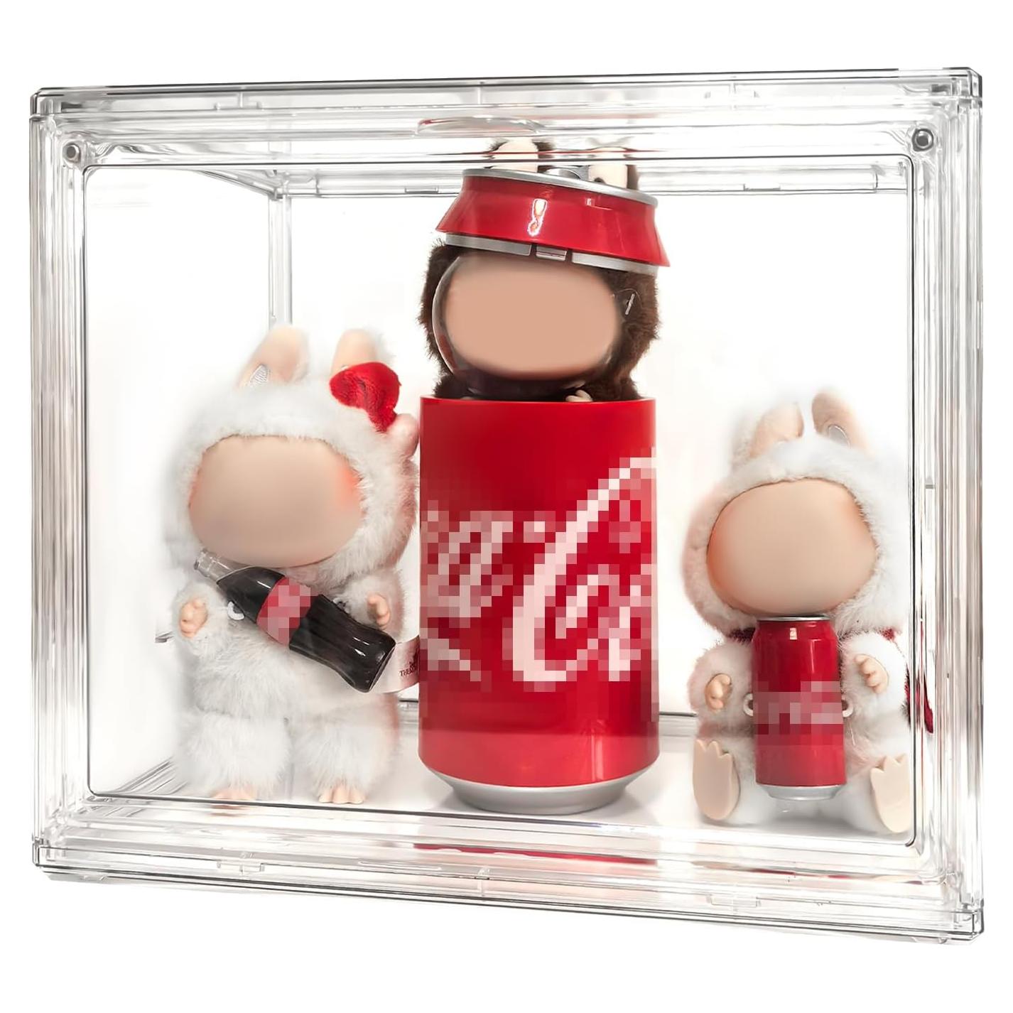 Caja de Exhibición Acrílica Wollibao para Muñecas Labubu COCA-COLA