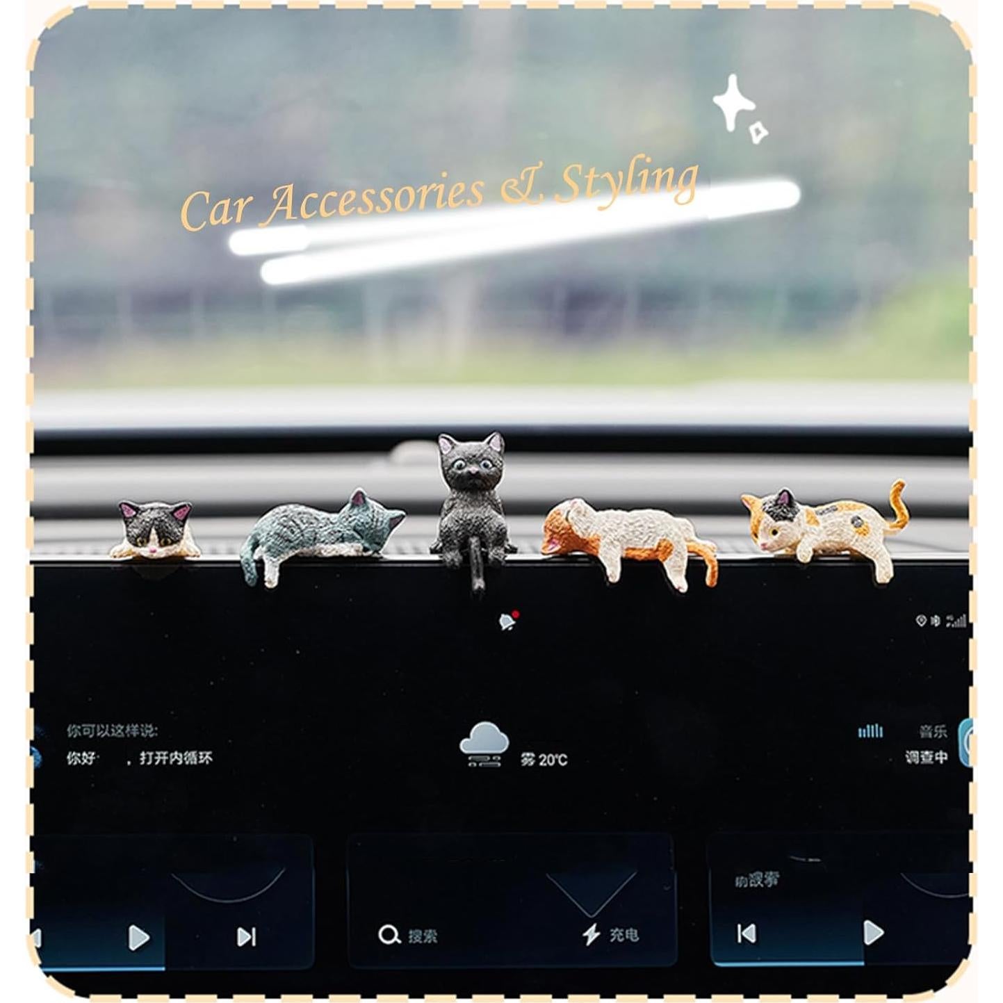 Juego de 12 Adornos de Gato para Auto XXED - Decoración Interior