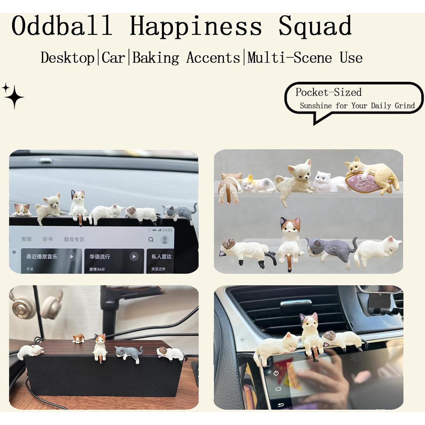 Juego de 12 Adornos de Gato para Auto XXED - Decoración Interior