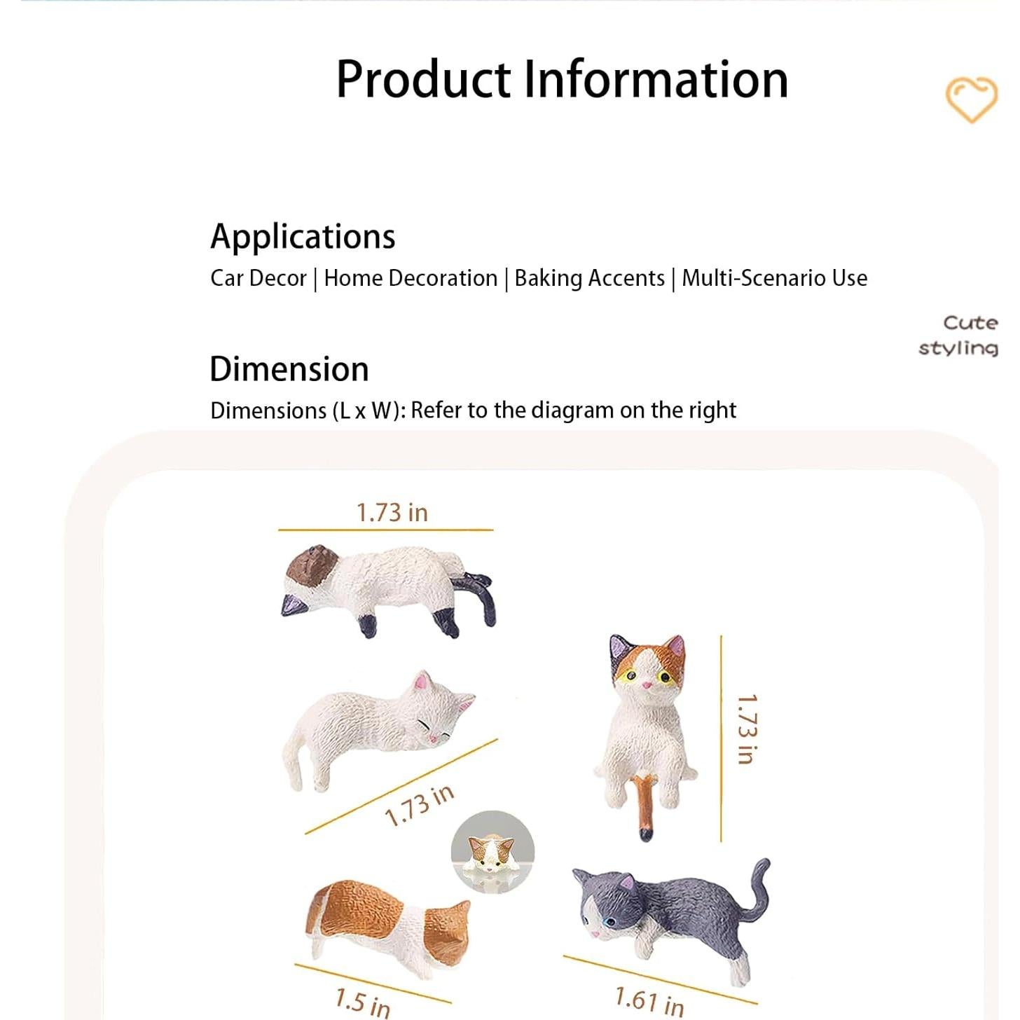 Juego de 12 Adornos de Gato para Auto XXED - Decoración Interior