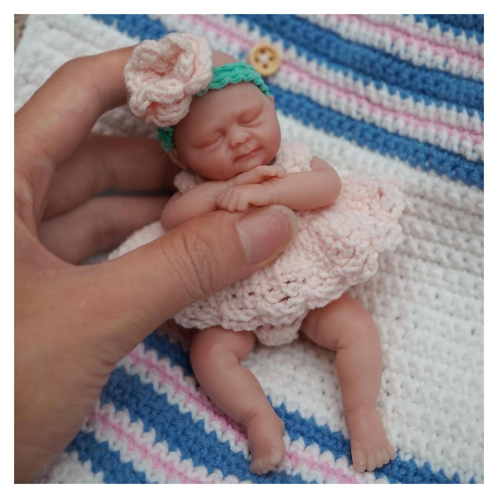 Muñeca Reborn Mini Anne de Silicona 11.43 cm para Niña