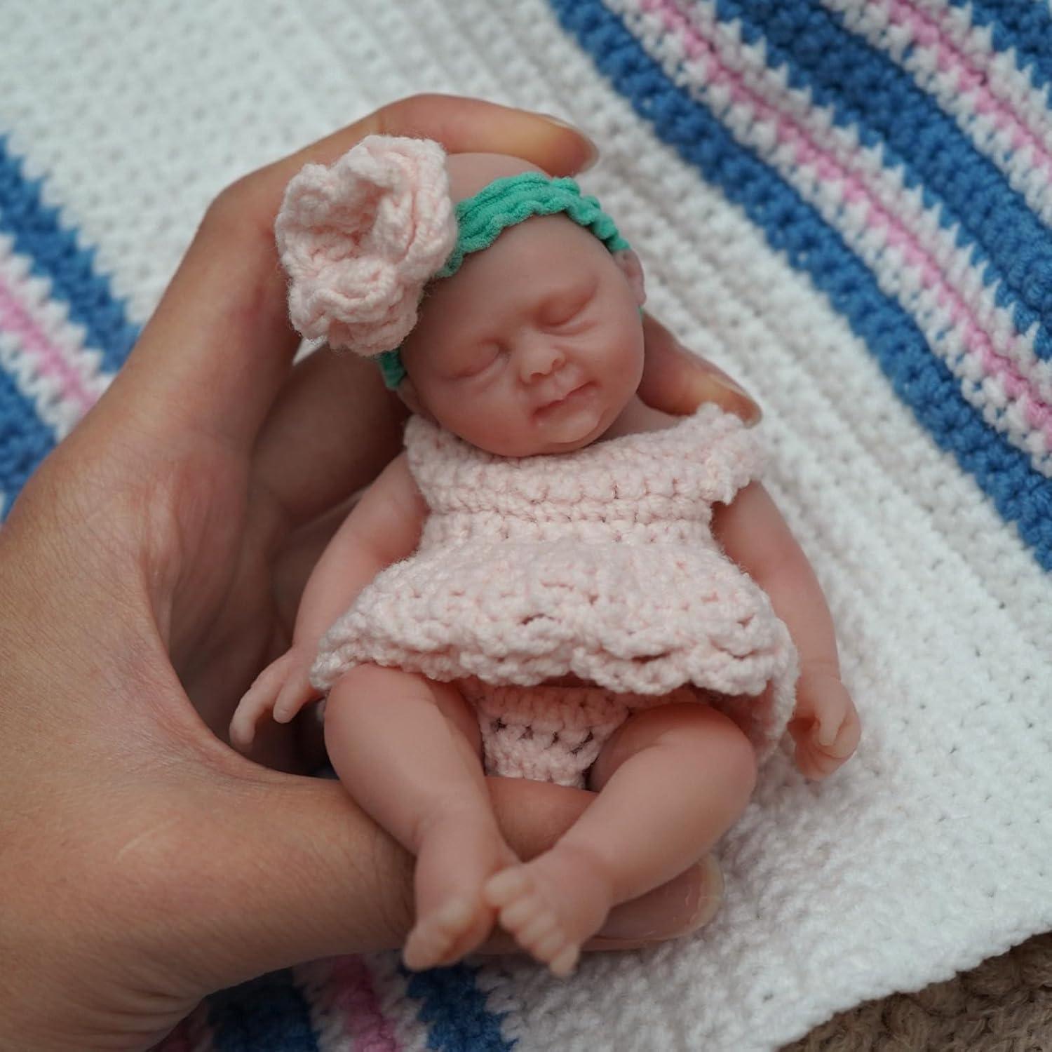 Muñeca Reborn Mini Anne de Silicona 11.43 cm para Niña