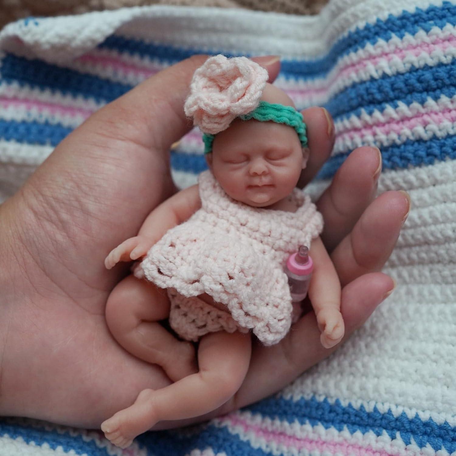 Muñeca Reborn Mini Anne de Silicona 11.43 cm para Niña
