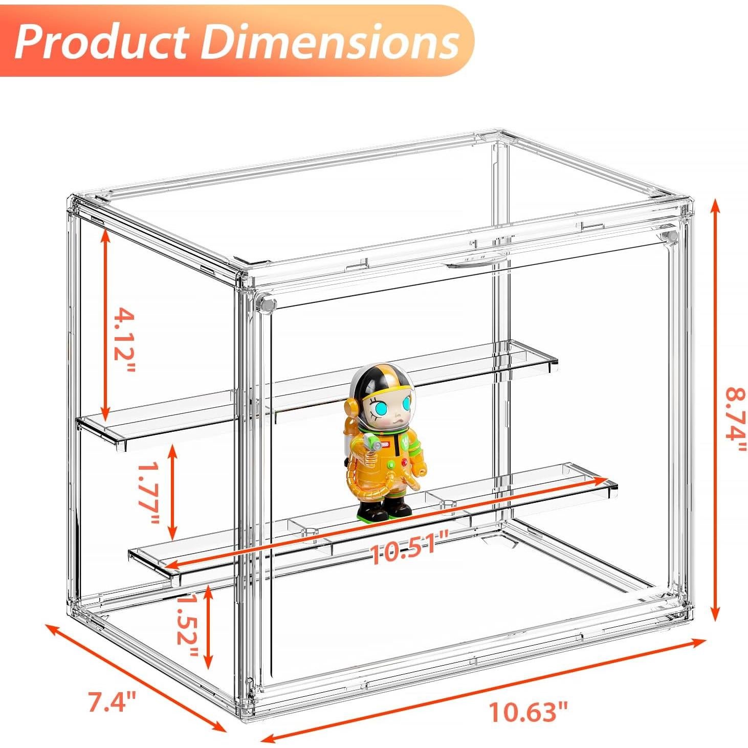 Caja de Exhibición Acrílica Transparente Henyol 3 Niveles Ajustable
