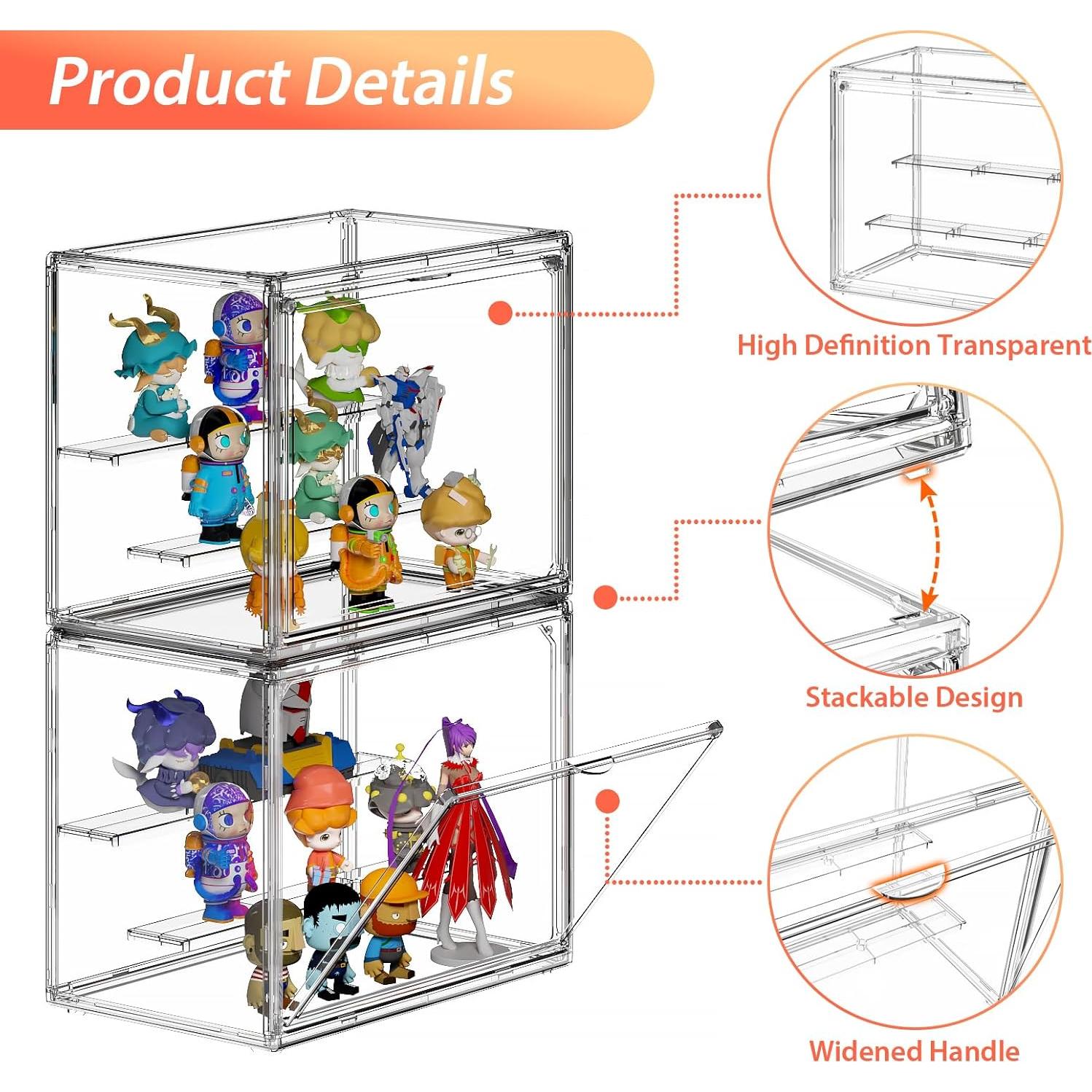 Caja de Exhibición Acrílica Transparente Henyol 3 Niveles Ajustable