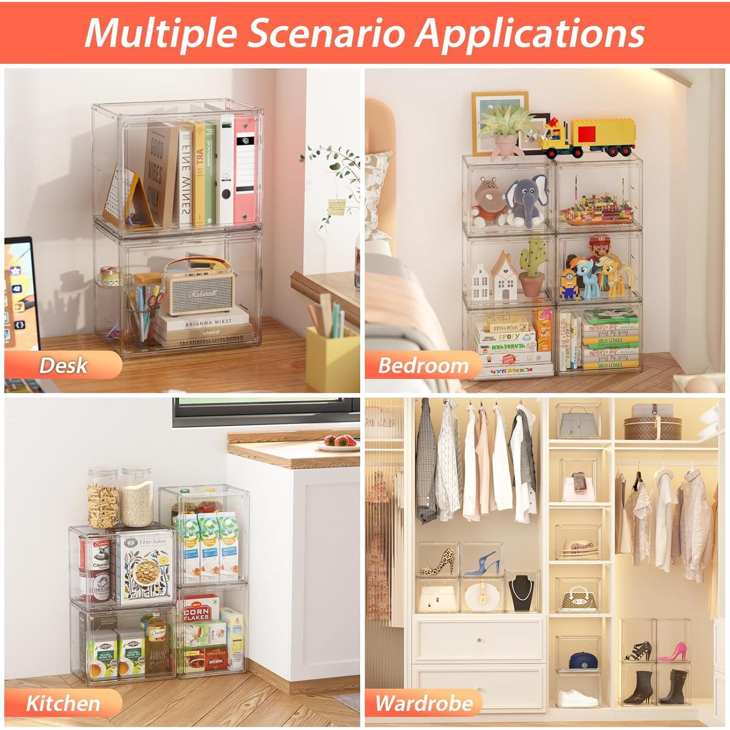 Caja de Exhibición Acrílica Transparente Henyol 3 Niveles Ajustable