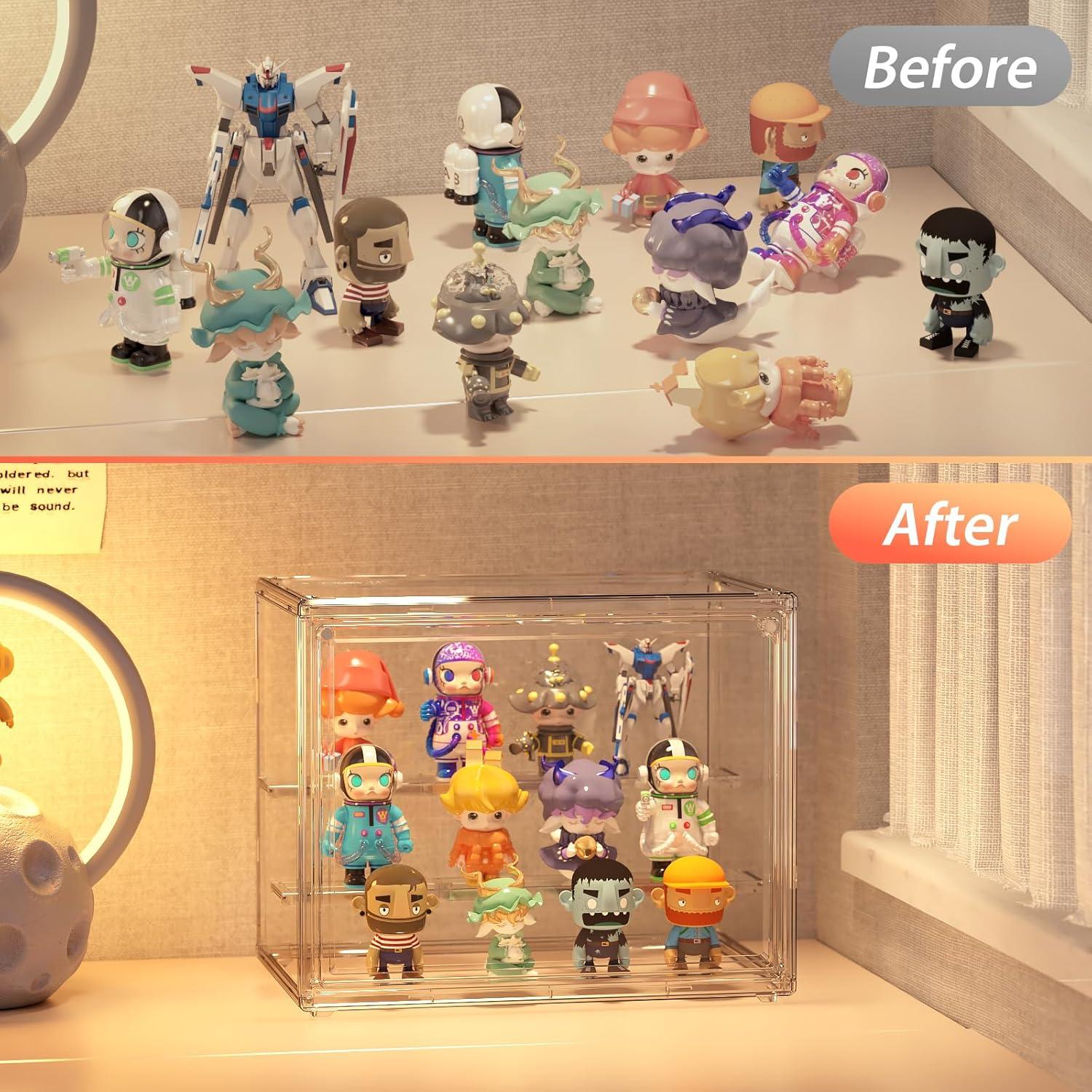 Caja de Exhibición Acrílica Transparente Henyol 3 Niveles Ajustable