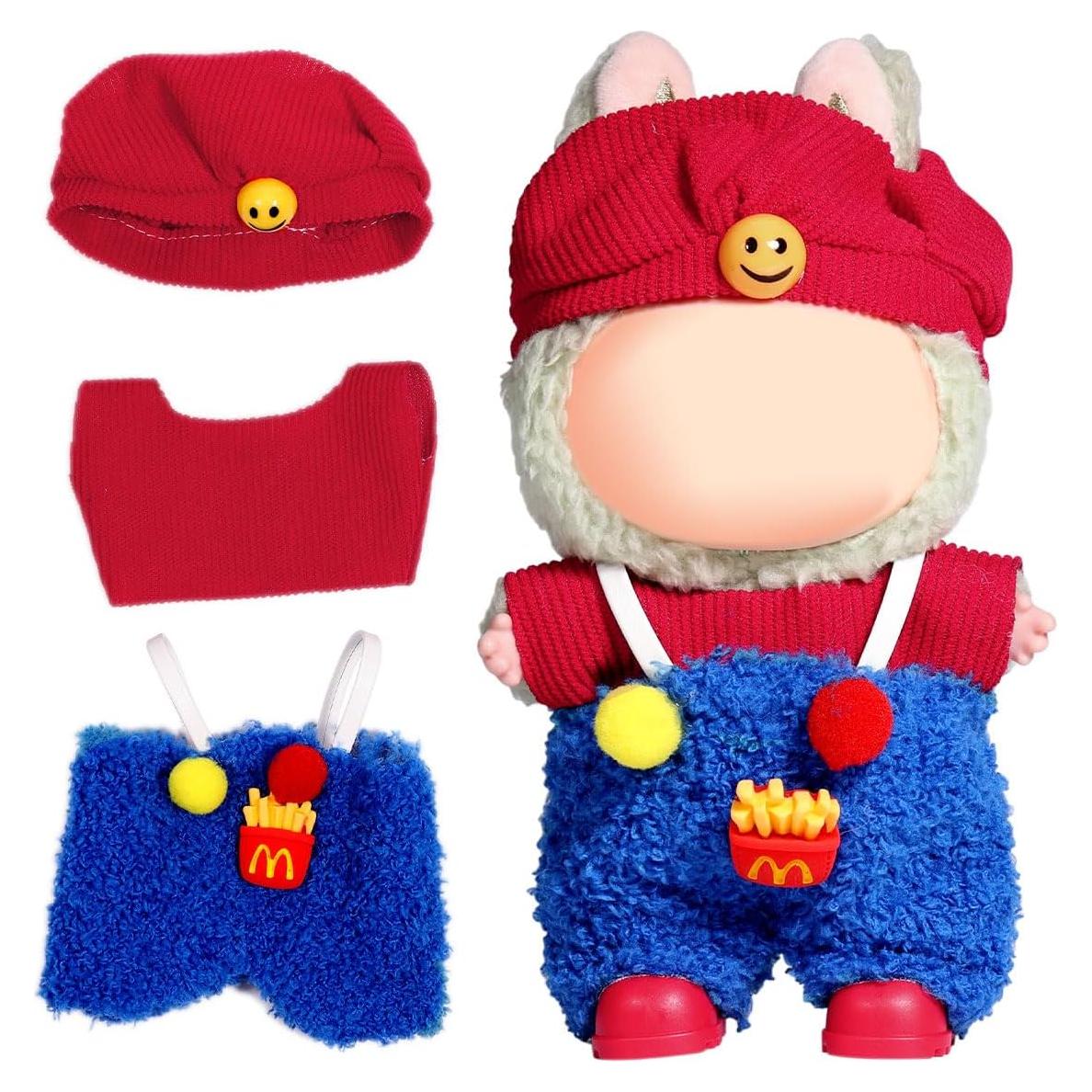 Conjunto de Ropa para Muñeca AICase 17cm 3 Piezas Rojo y Azul