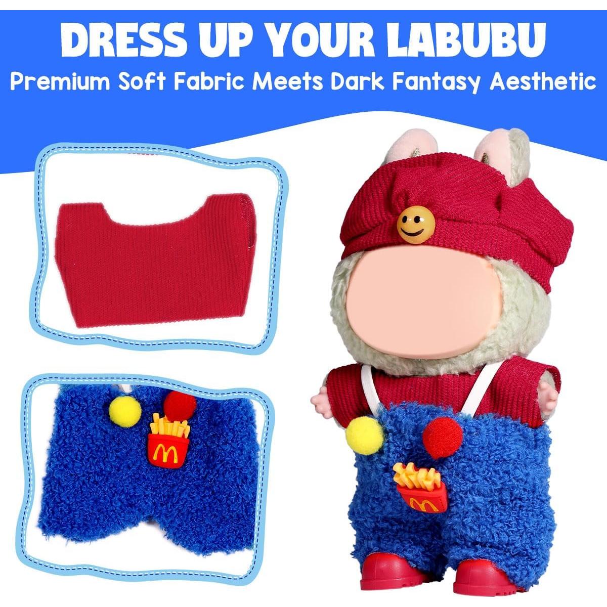 Conjunto de Ropa para Muñeca AICase 17cm 3 Piezas Rojo y Azul