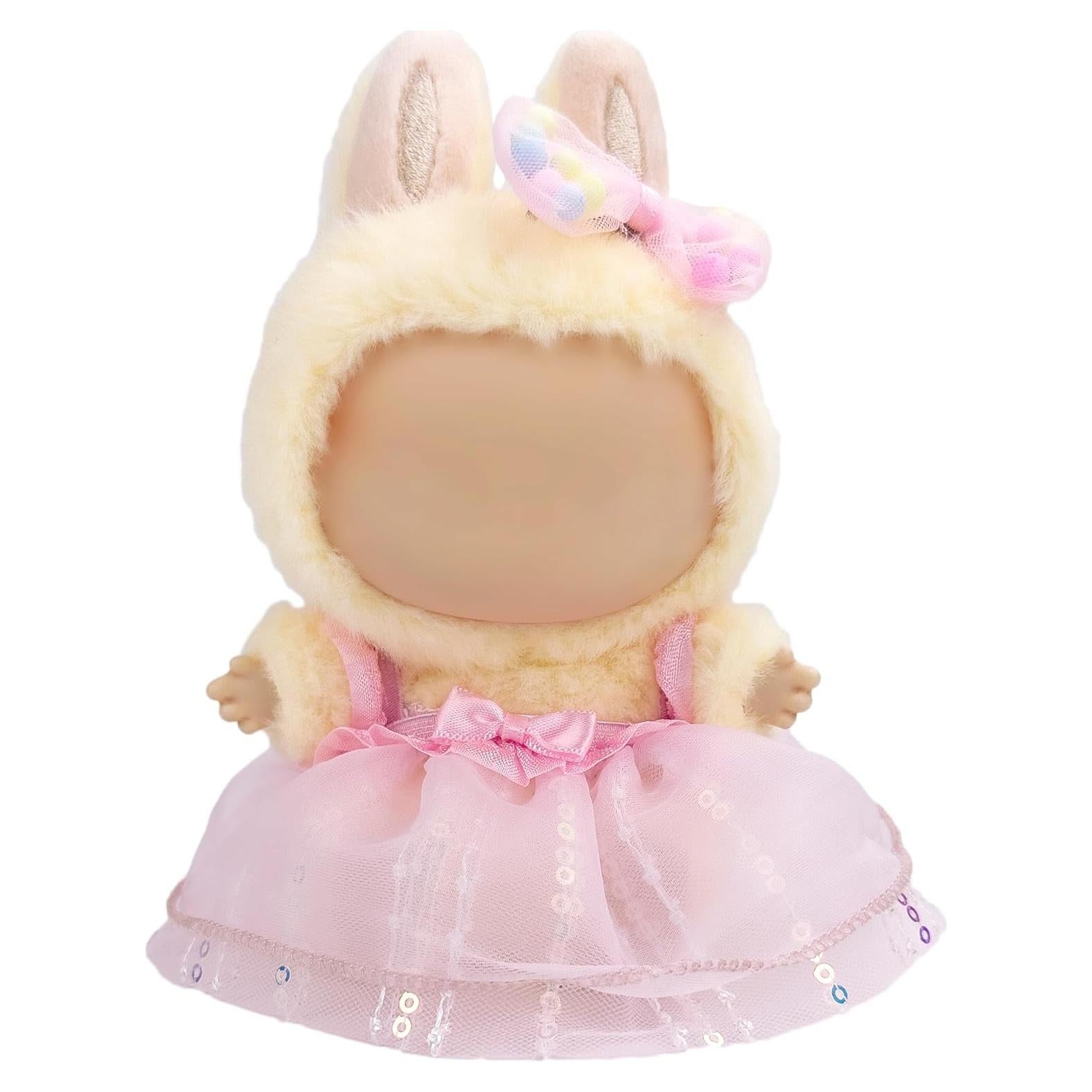 Conjunto de Ropa Rosa para Muñeca Labubu 17cm con Accesorios