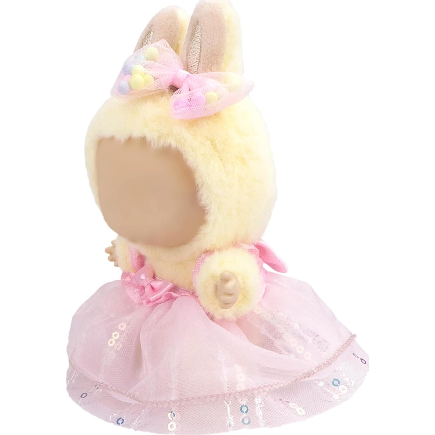 Conjunto de Ropa Rosa para Muñeca Labubu 17cm con Accesorios