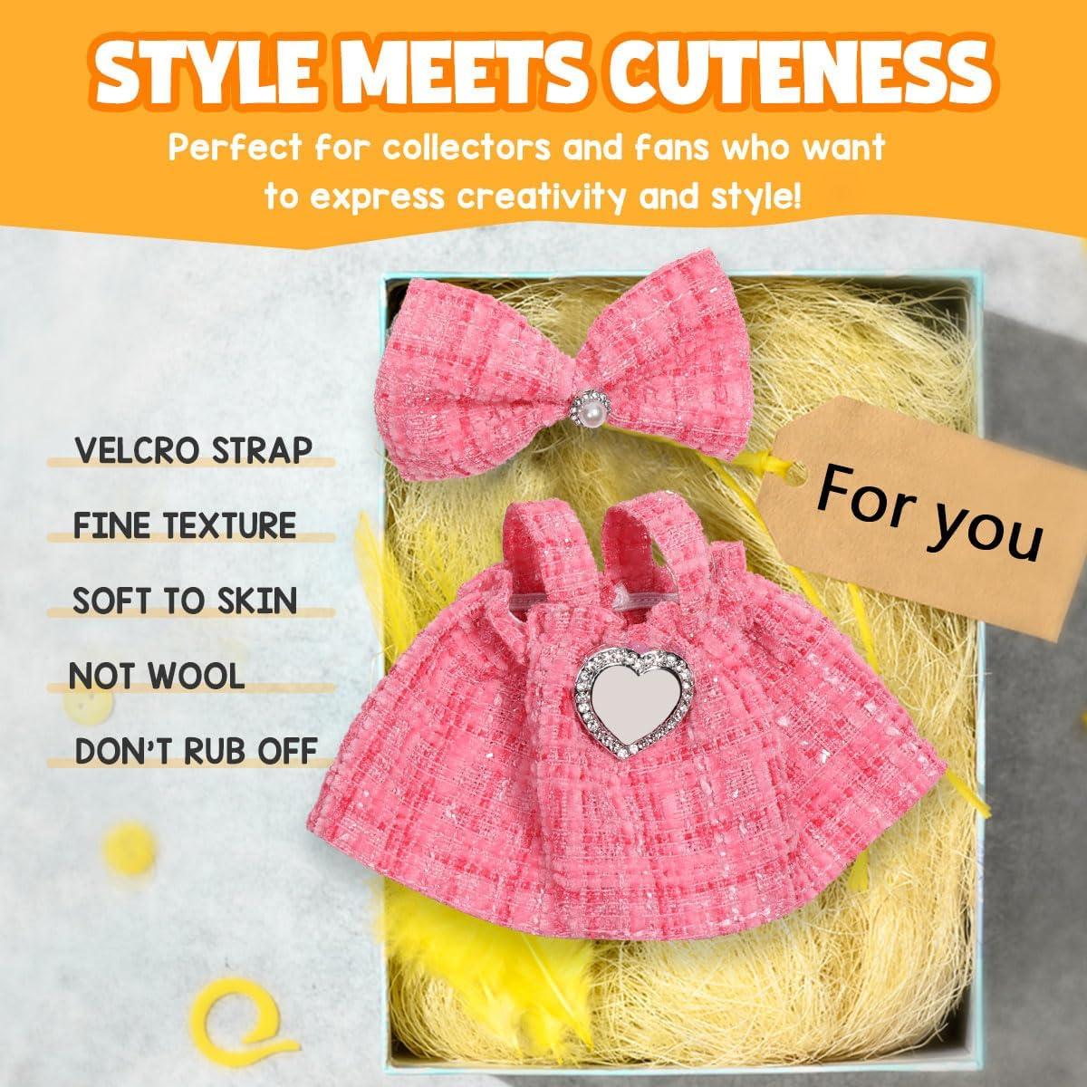 Conjunto de Ropa Chic AICase para Muñecas 17cm Rosa 2 Piezas