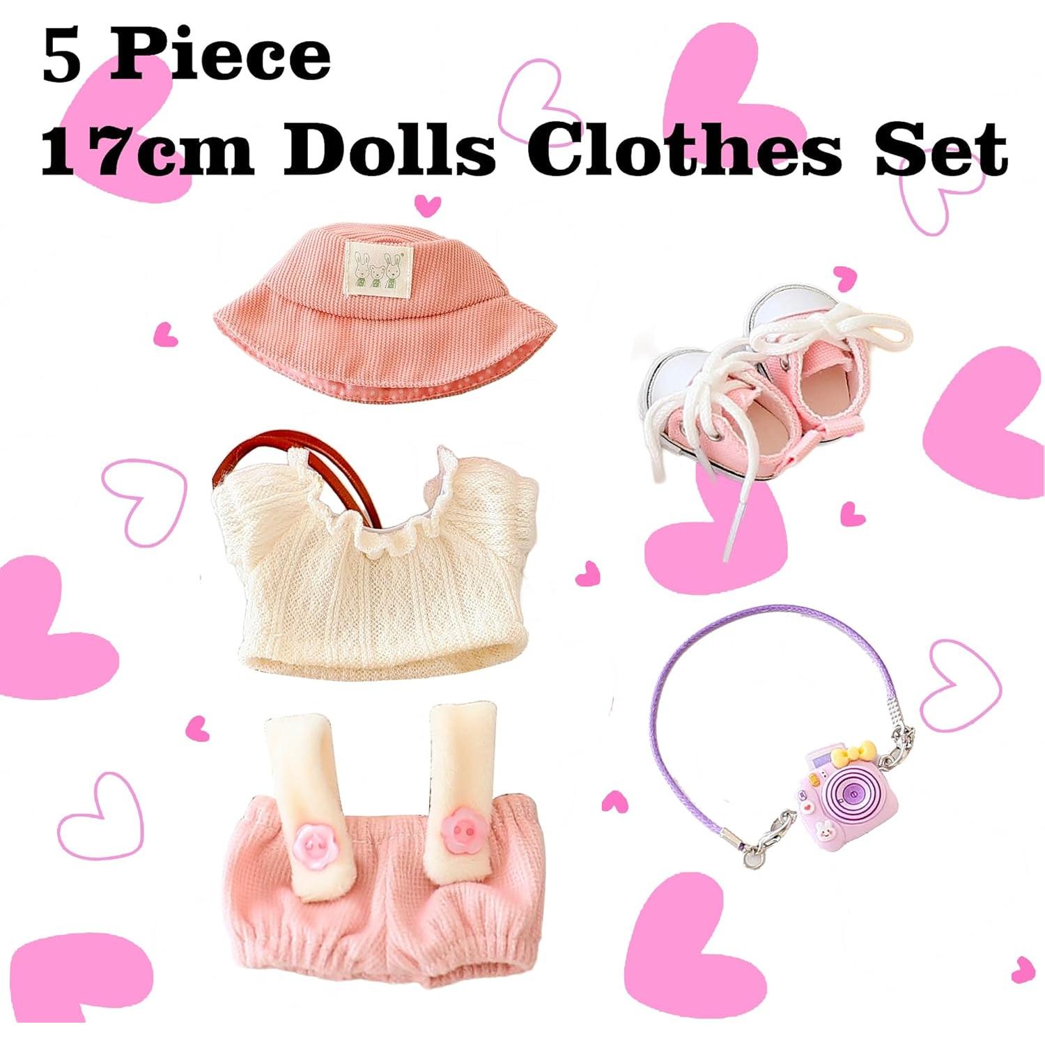 Conjunto de Ropa para Muñeca LaBuBu 4 Piezas Rosa