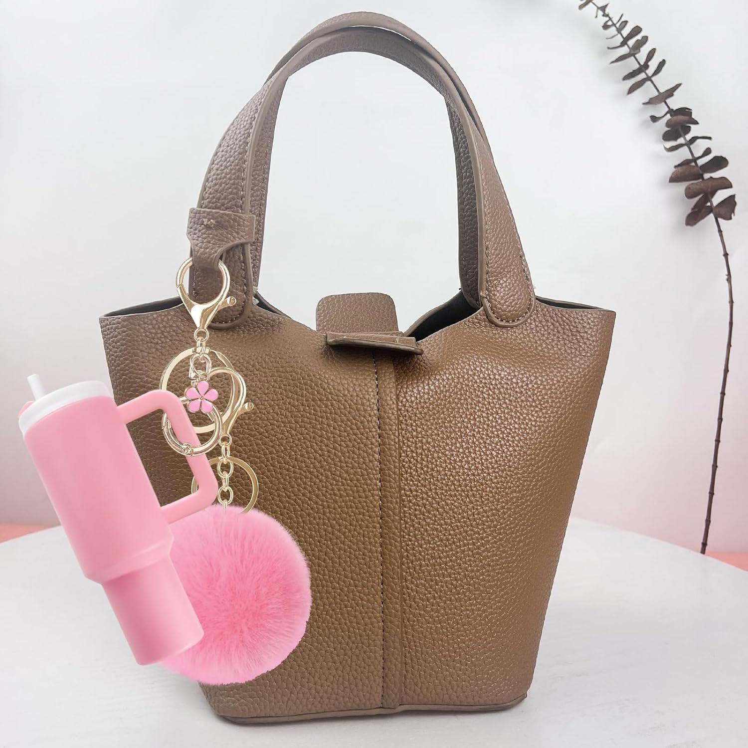 Llavero Mini Tumbler HXJ para Chapstick y Monedas - Rosa