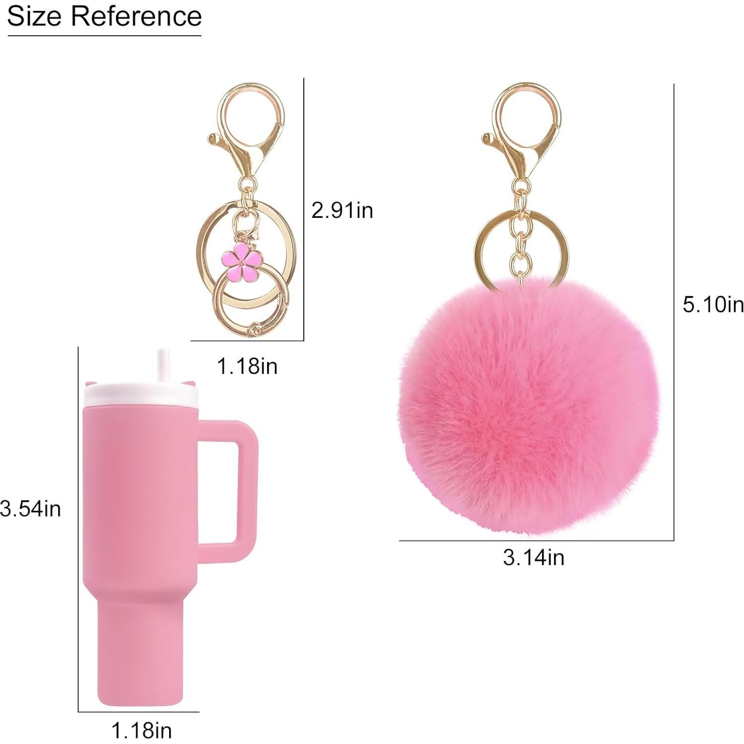 Llavero Mini Tumbler HXJ para Chapstick y Monedas - Rosa