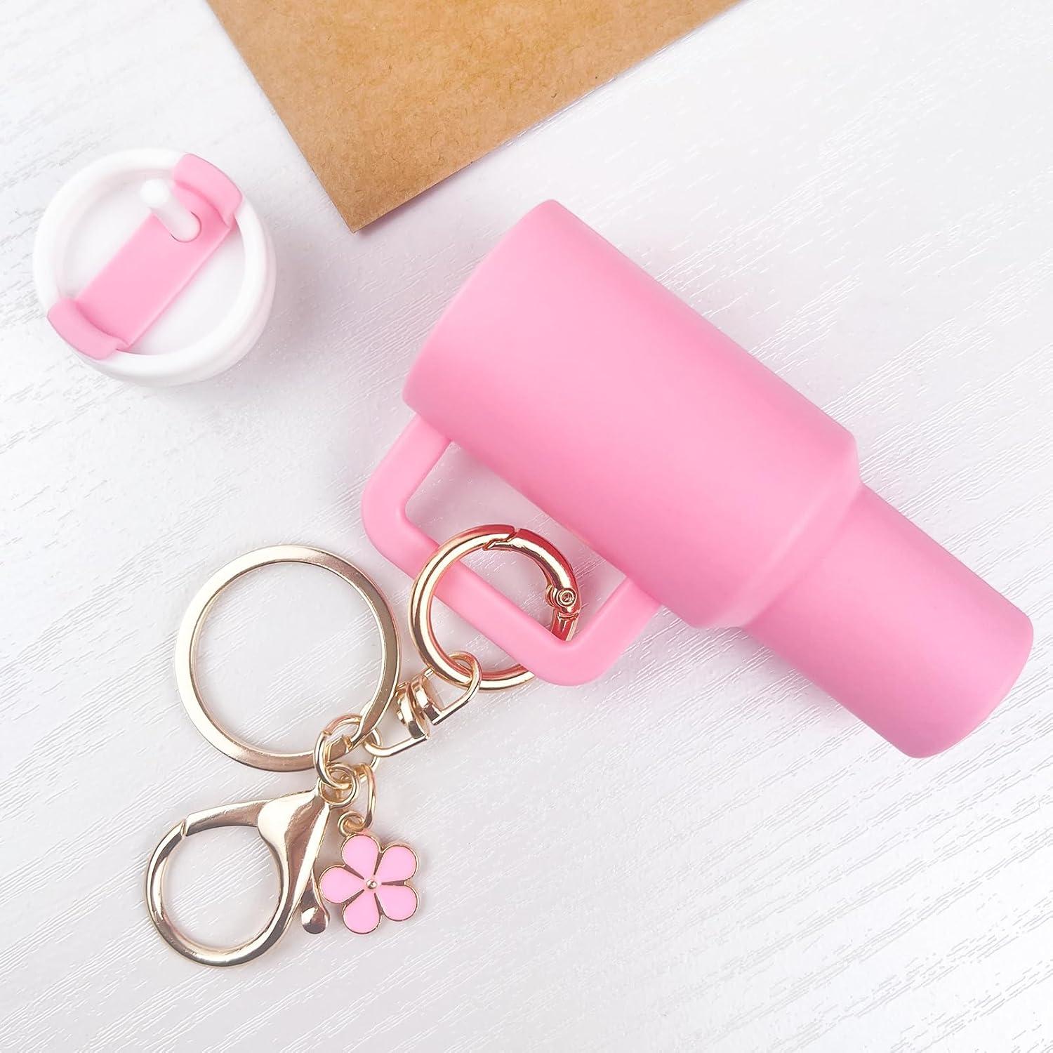 Llavero Mini Tumbler HXJ para Chapstick y Monedas - Rosa
