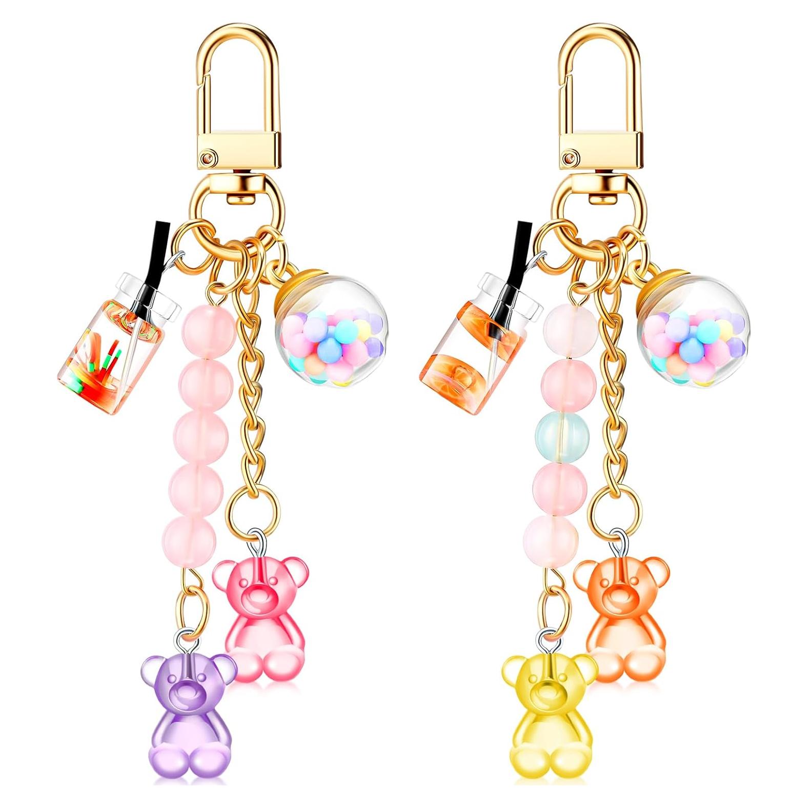 Llavero de Resina Oso Ecally - 2 Piezas Coloridas para Mujeres