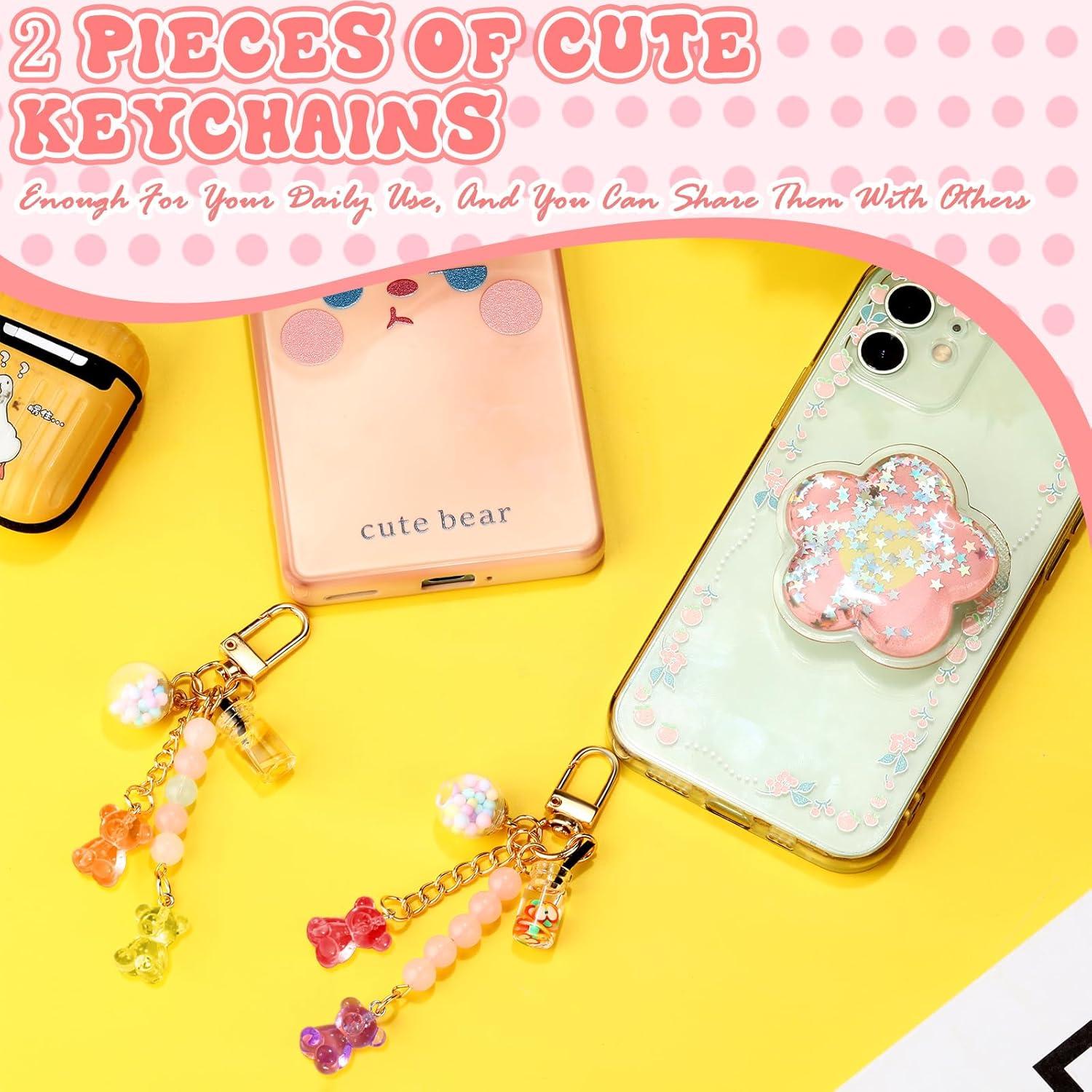 Llavero de Resina Oso Ecally - 2 Piezas Coloridas para Mujeres