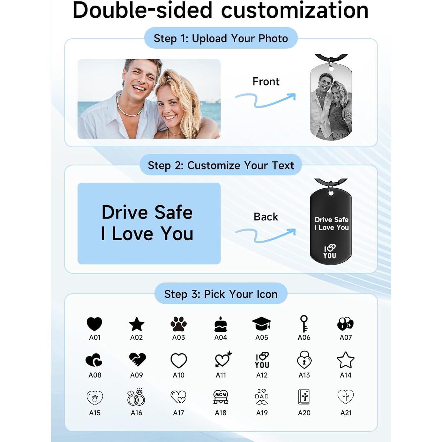 Llave Personalizada CDBUY - Llavero con Foto y Texto