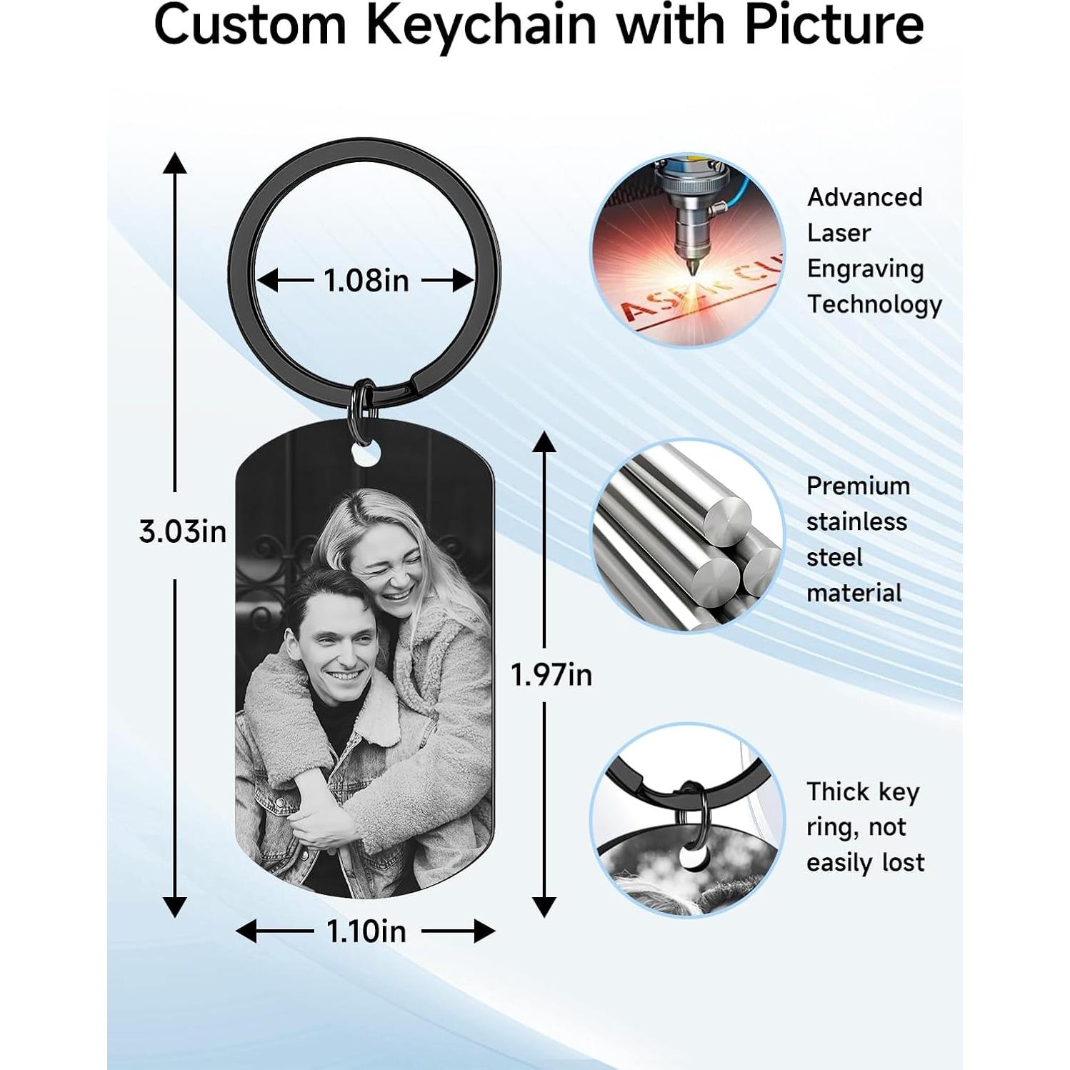 Llave Personalizada CDBUY - Llavero con Foto y Texto