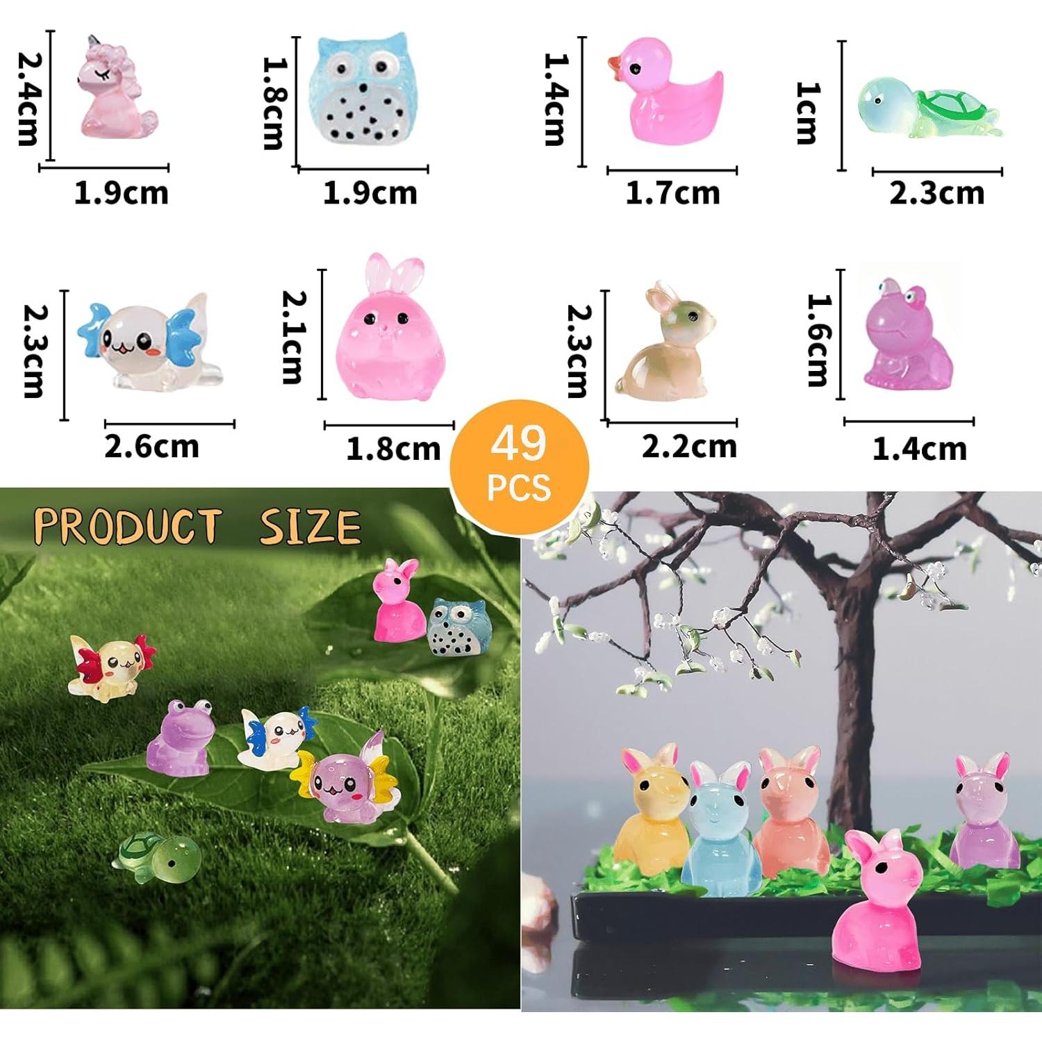 49 Figuras Miniatura de Animales de Resina Wezdopu Decorativas