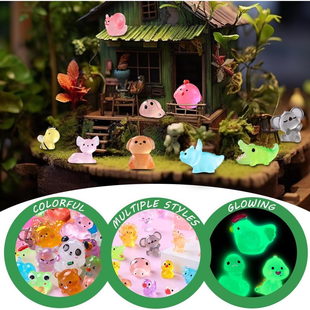 Figuras Miniatura Luminosa DIYDEC 60pcs Animales Brillantes
