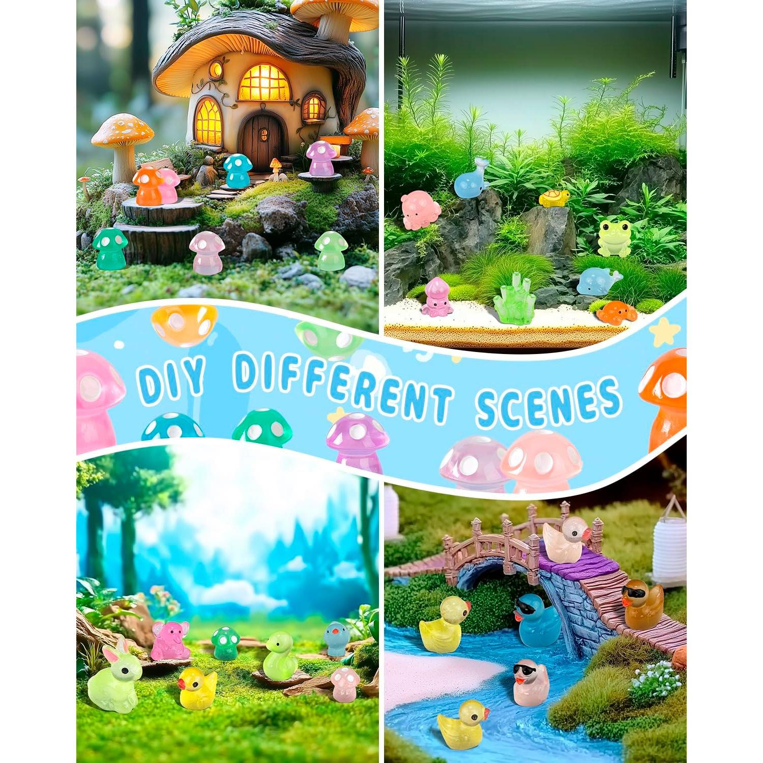 Kit de 160 Piezas de Animales de Resina Piemow - Decoración Miniatura