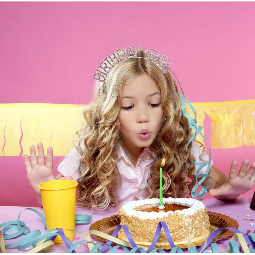 Sash de Cumpleaños Rosa Skyplore con Tiara y Diadema