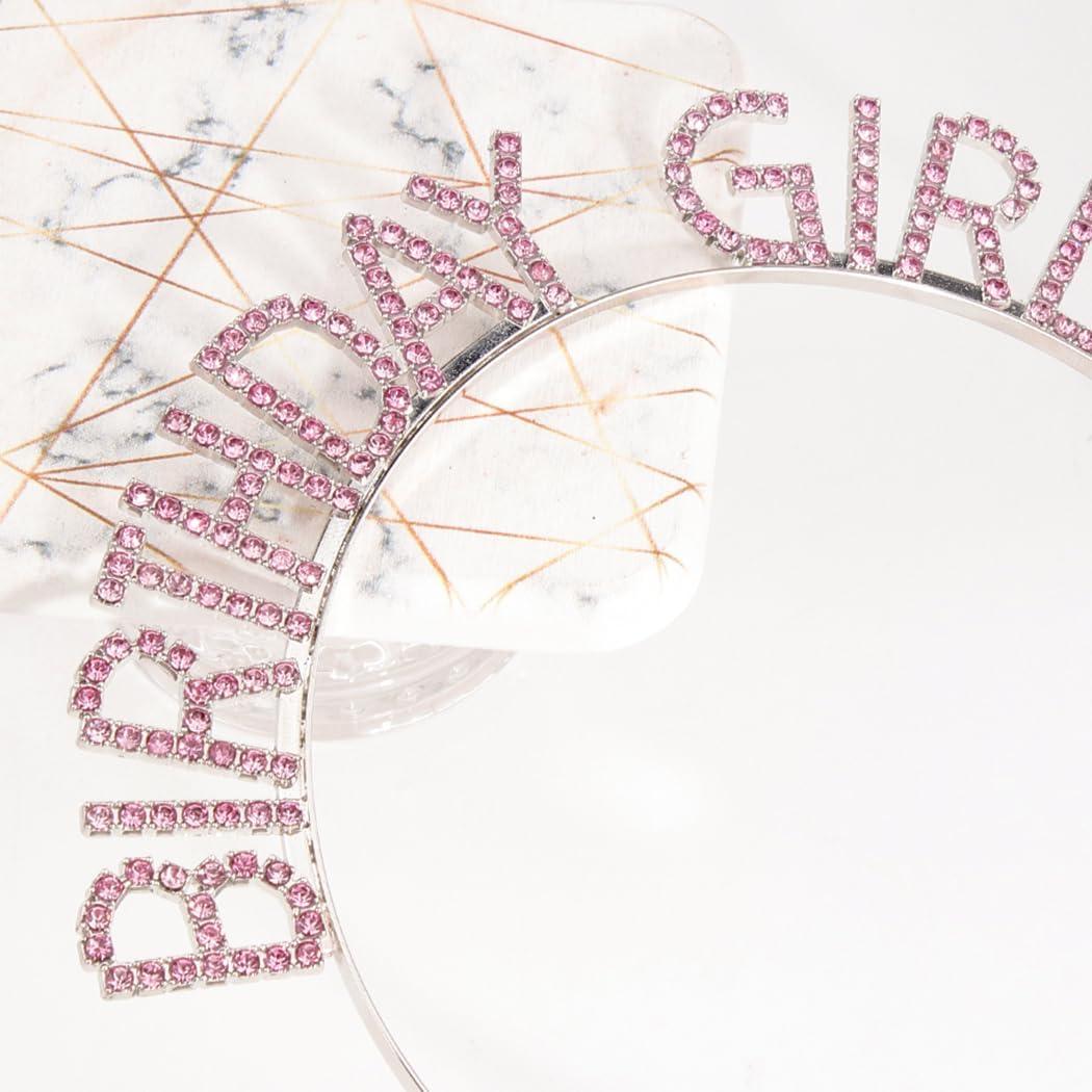 Sash de Cumpleaños Rosa Skyplore con Tiara y Diadema